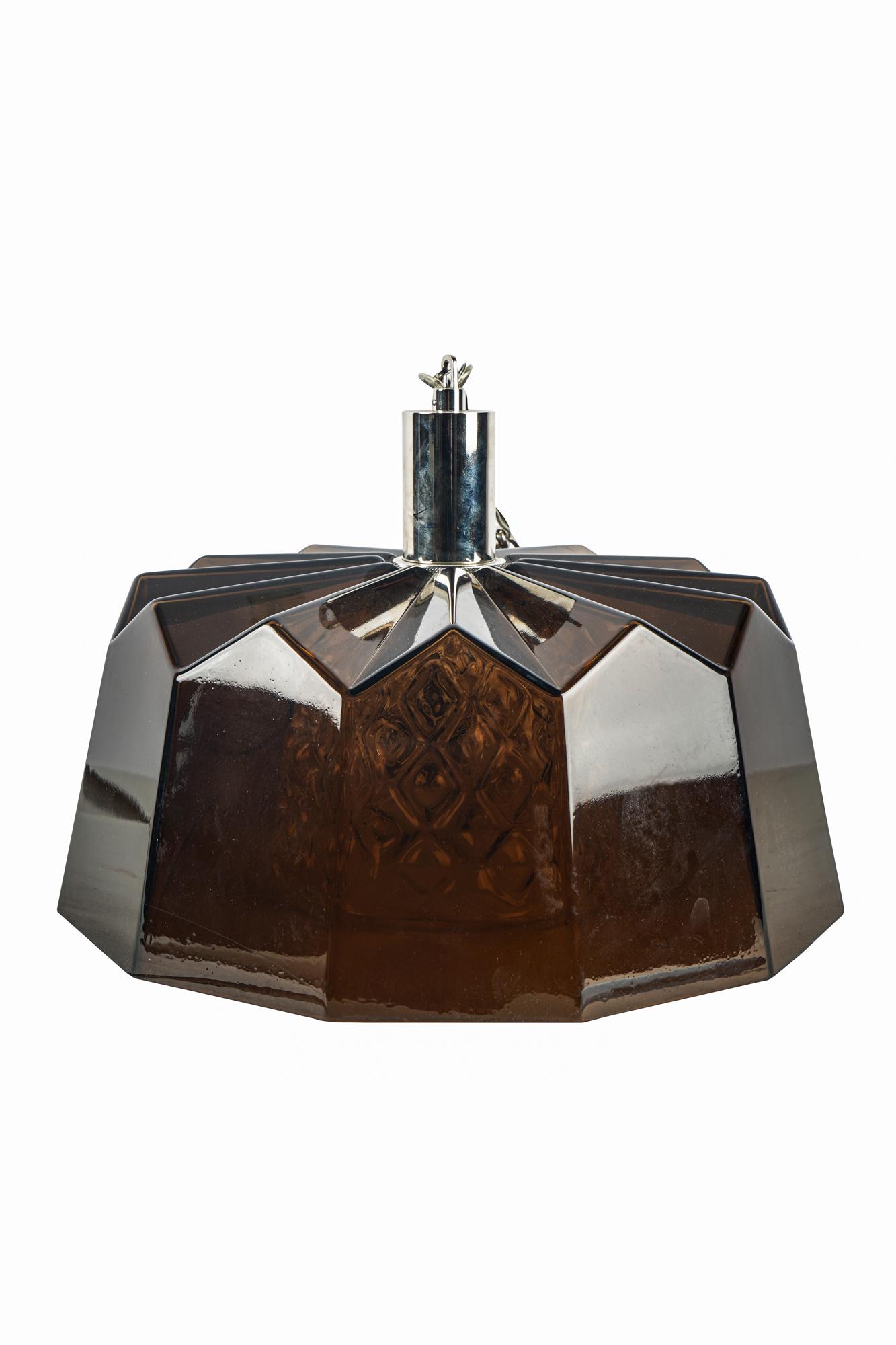 SMOKED GLASS & CHROME CEILING FIXTURE (1 of 7)