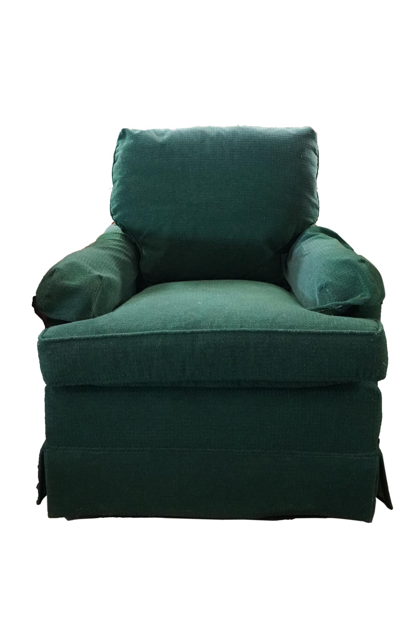 BAKER GREEN UPHOLSTERED CLUB CHAIR (1 of 10)