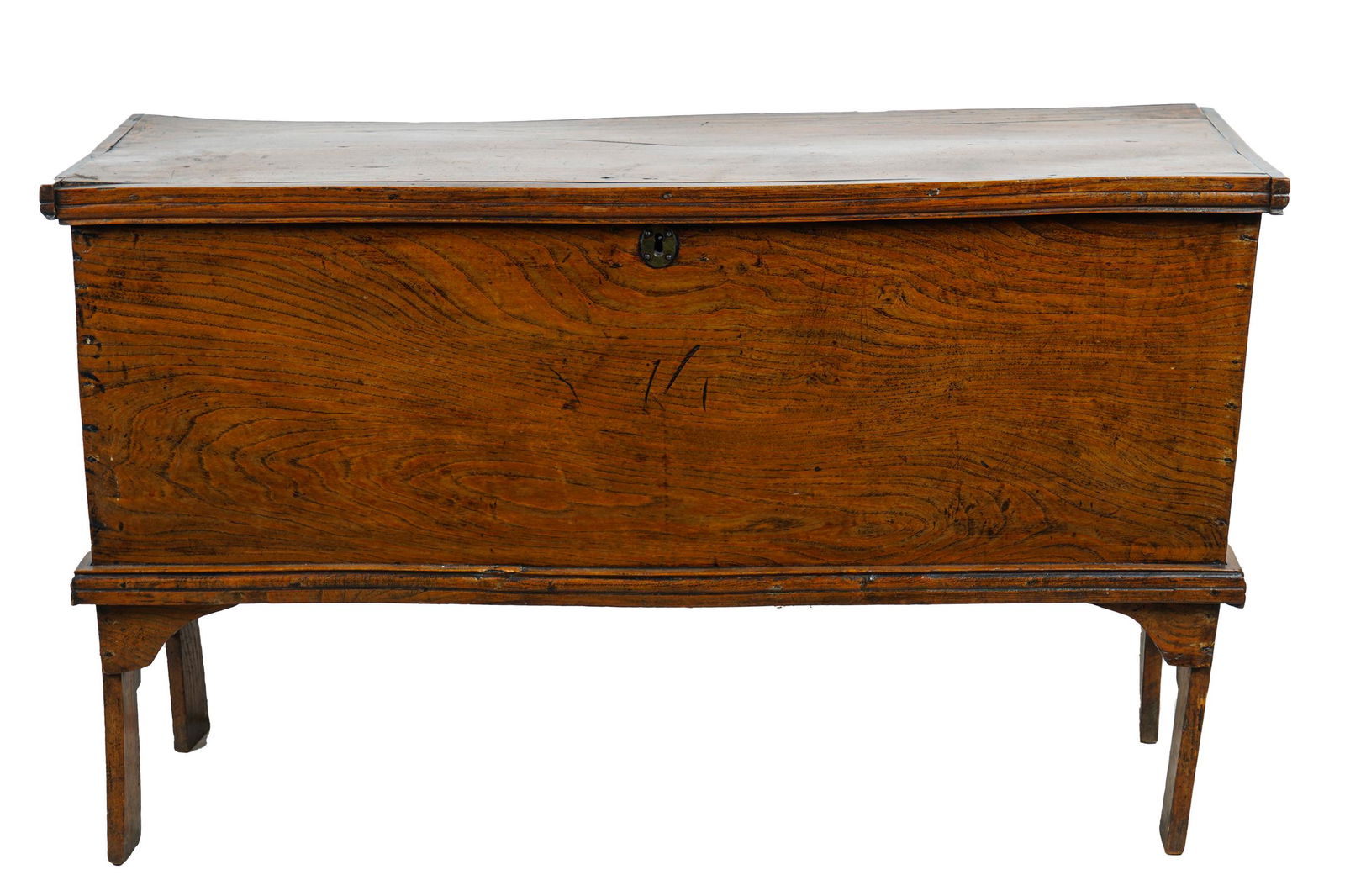 ENGLISH ELMWOOD BLANKET CHEST ON STAND (1 of 10)