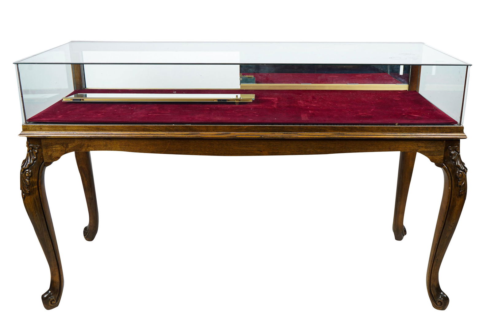 WALNUT & GLASS JEWELRY DISPLAY CASE (1 of 12)