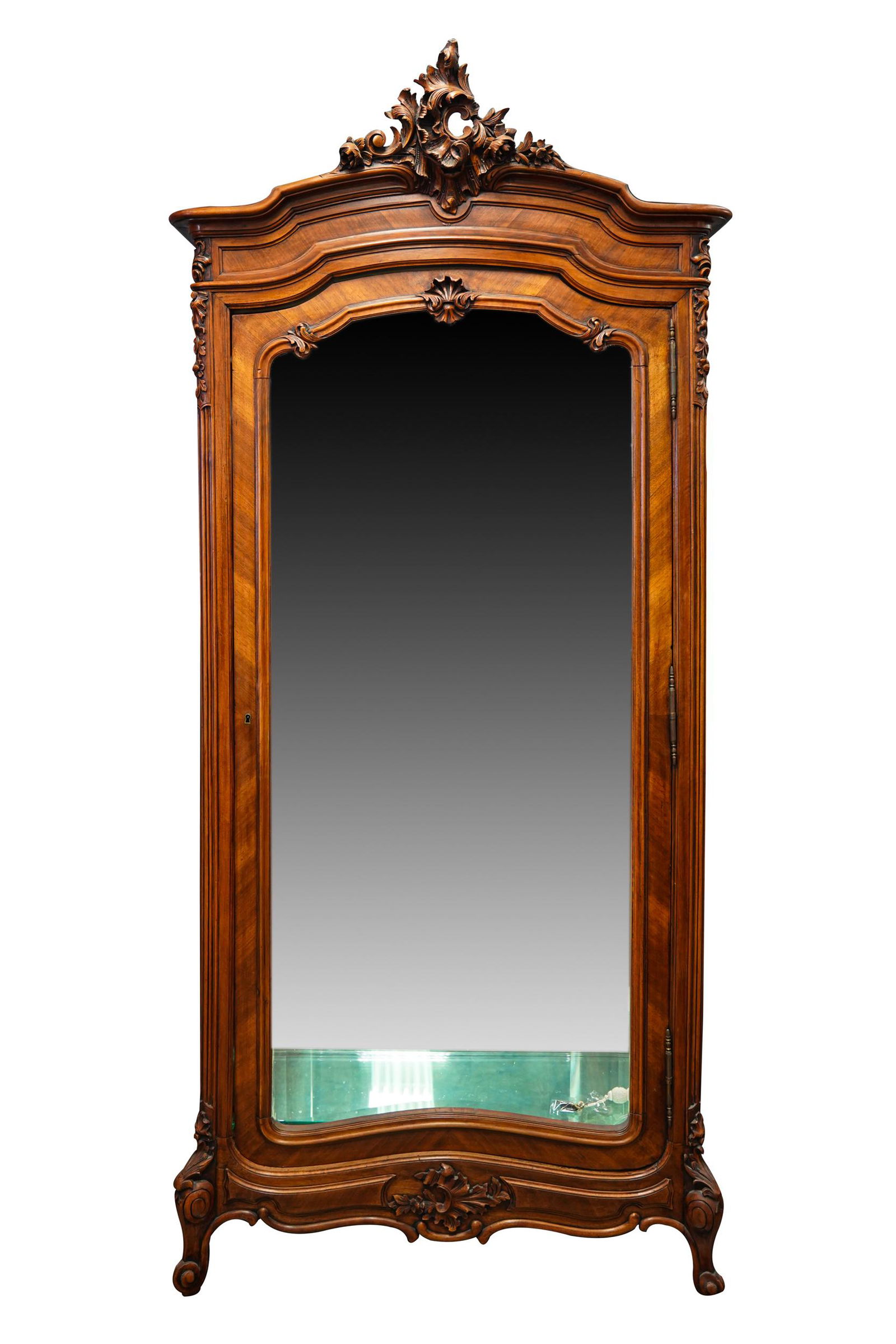 ROCOCO STYLE CARVED WALNUT CABINET (1 of 9)