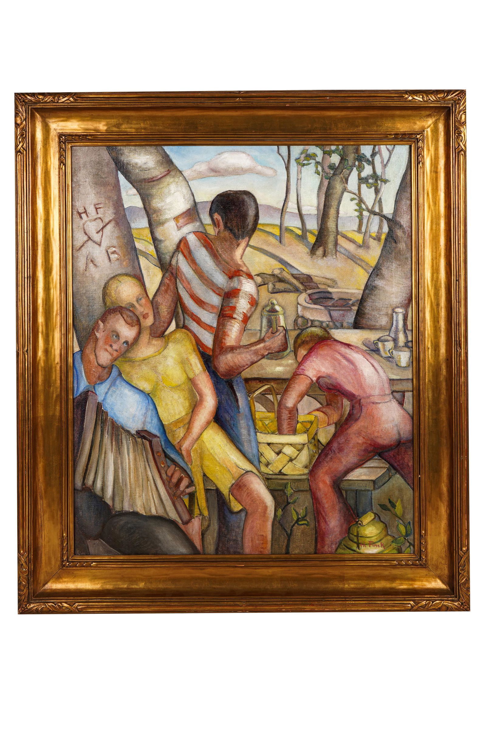 HAZEL FINCK (1894 - 1977): "PICNIC ON SUNDAY" (1 of 8)