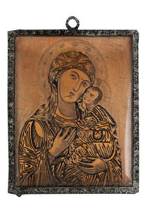 MARIO BUCCELLATI MINIATURE MADONNA & CHILD: Provenance: The Estate of Tony Charmoli 2 1/4 x 1 3/4 inches