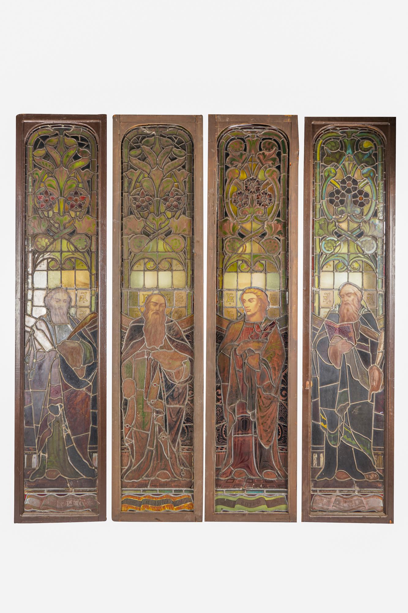 FOUR RELIGIOUS STAINED GLASS PANELS (1 of 14)