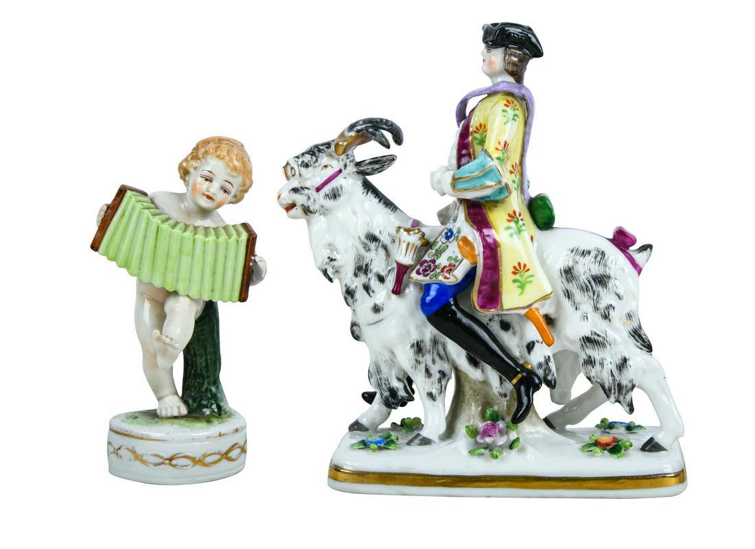 TWO GERMAN PORCELAIN FIGURES (1 of 8)