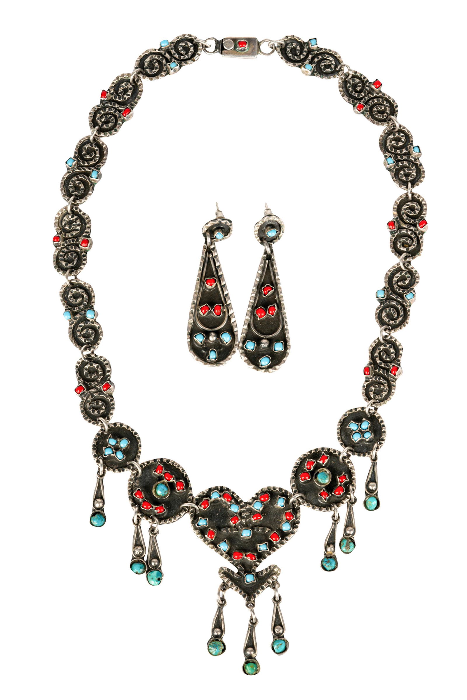 MEXICAN STERLING SILVER JEWELRY SUITE (1 of 12)