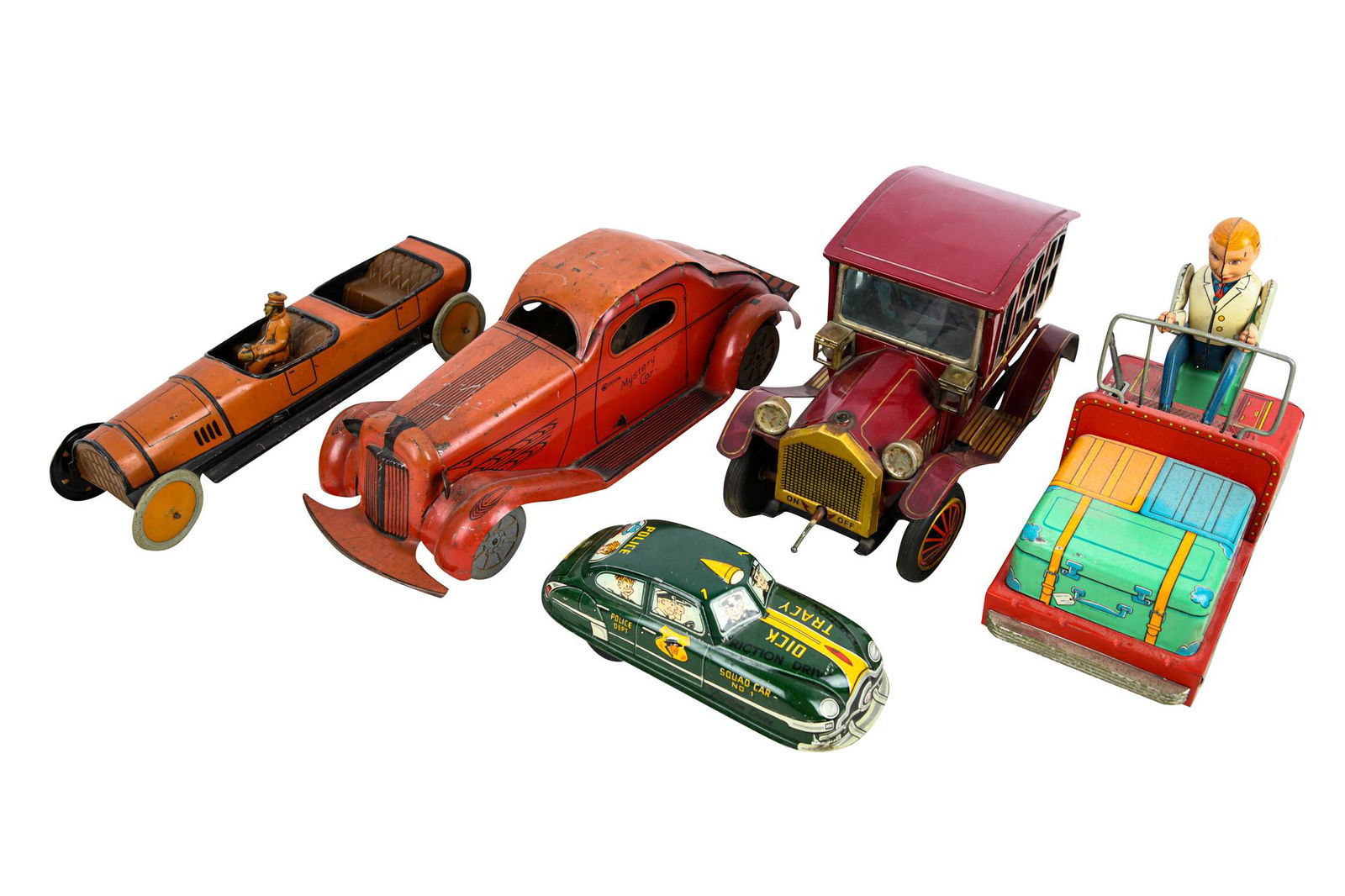 FIVE TOY TIN CARS (1 of 6)