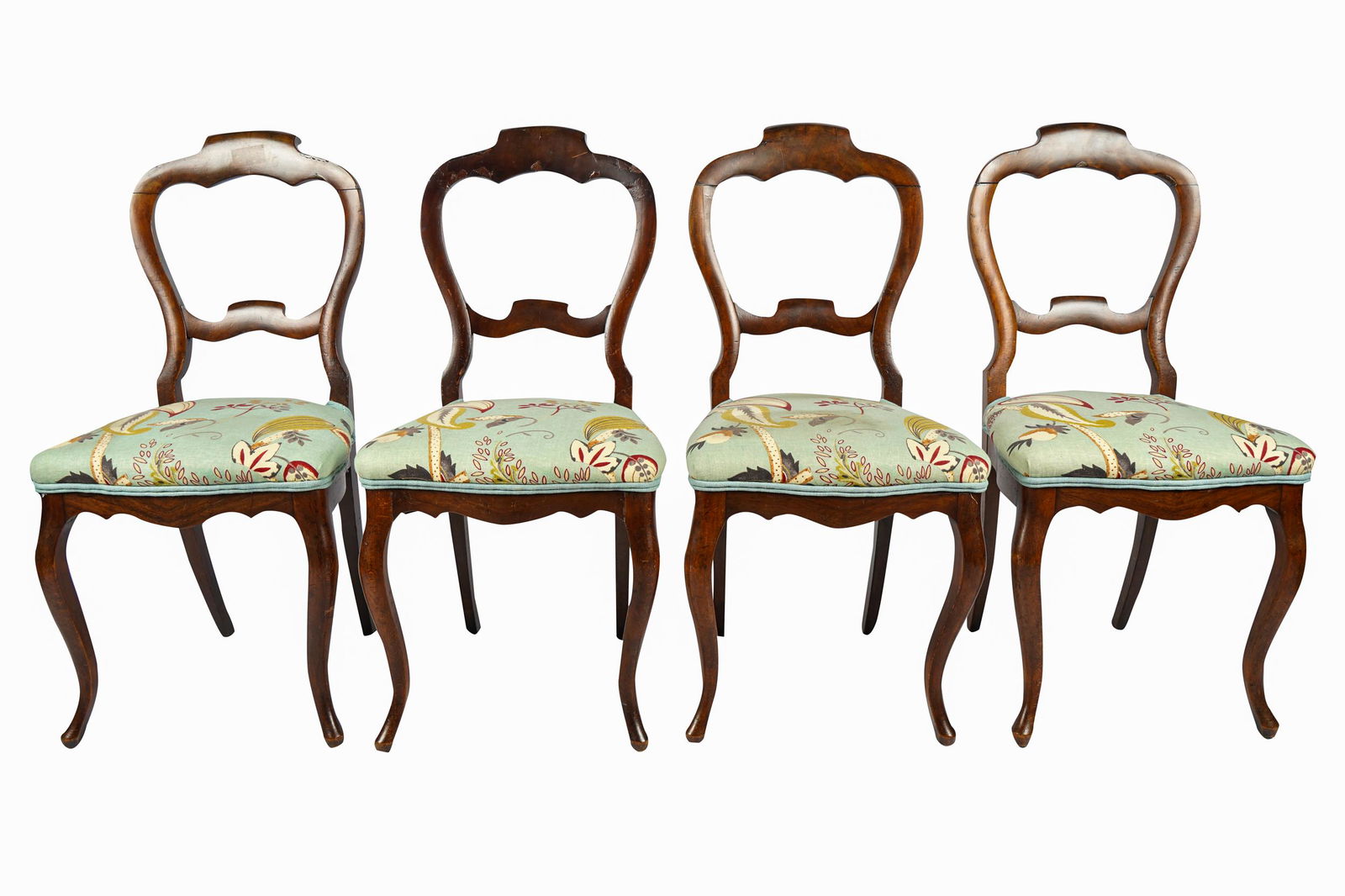 FOUR VICTORIAN BALLOON BACK SIDE CHAIRS (1 of 9)