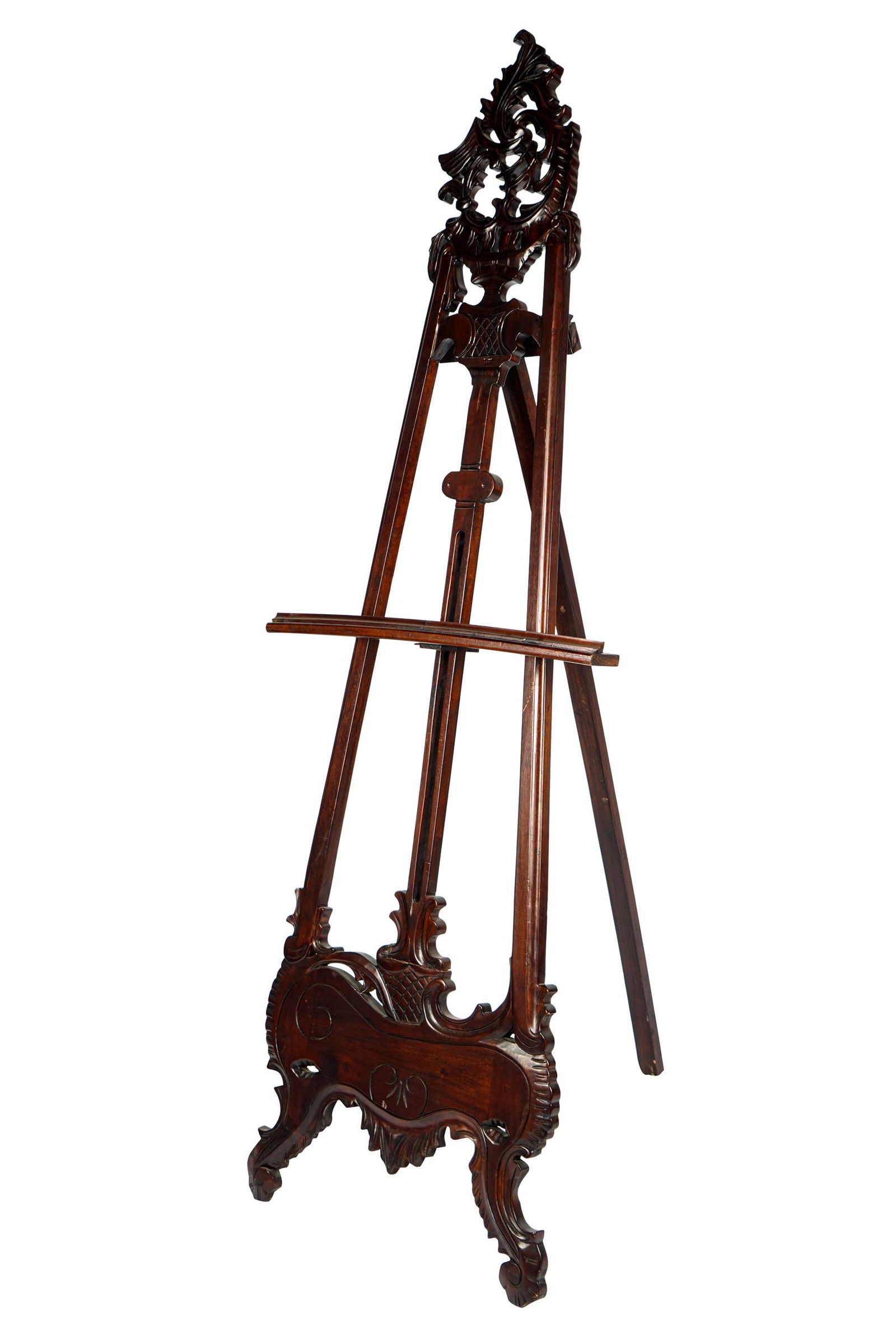 VICTORIAN CARVED MAHOGANY EASEL (1 of 9)