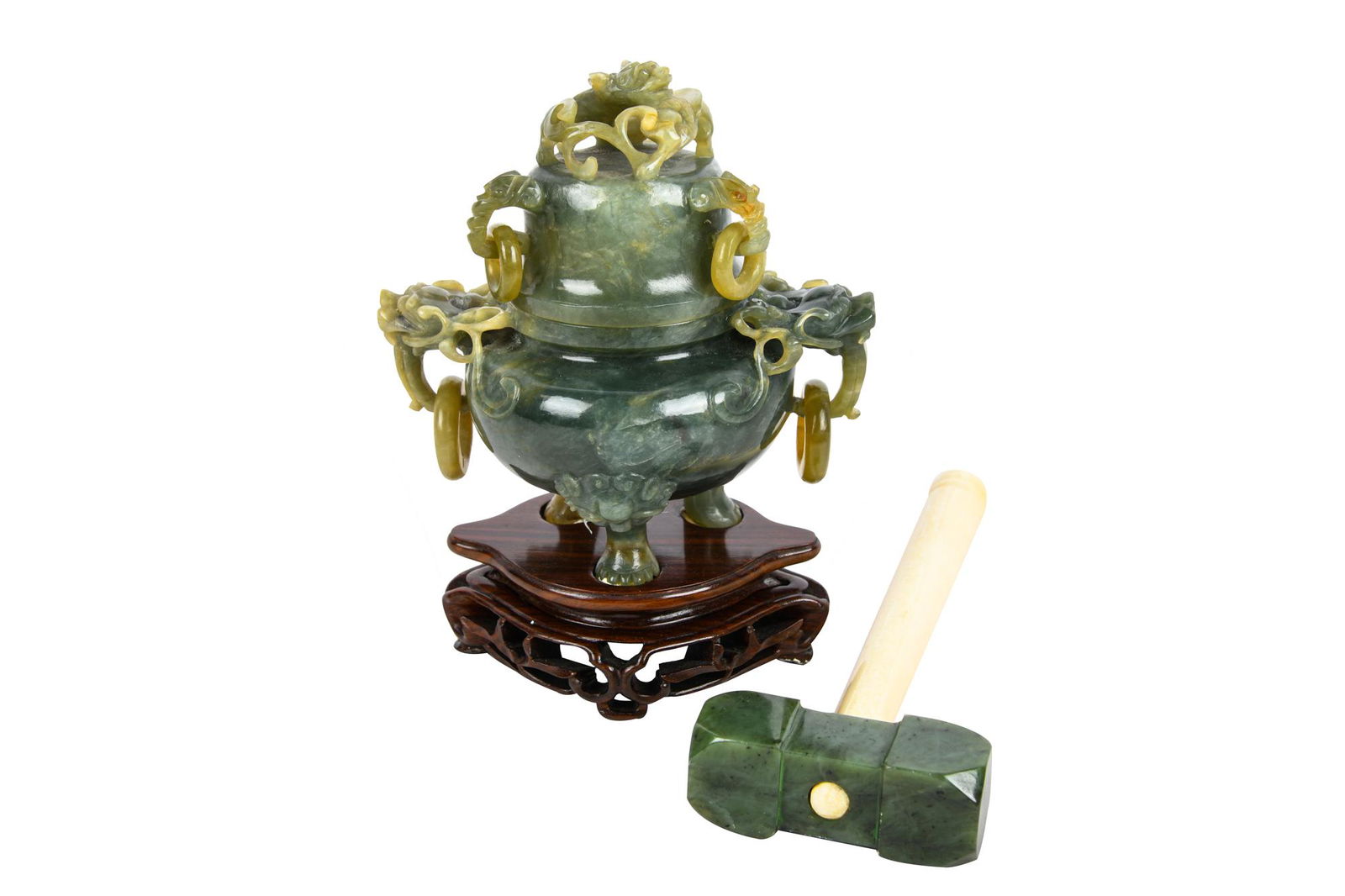 TWO CHINESE CARVED STONE ARTICLES (1 of 8)