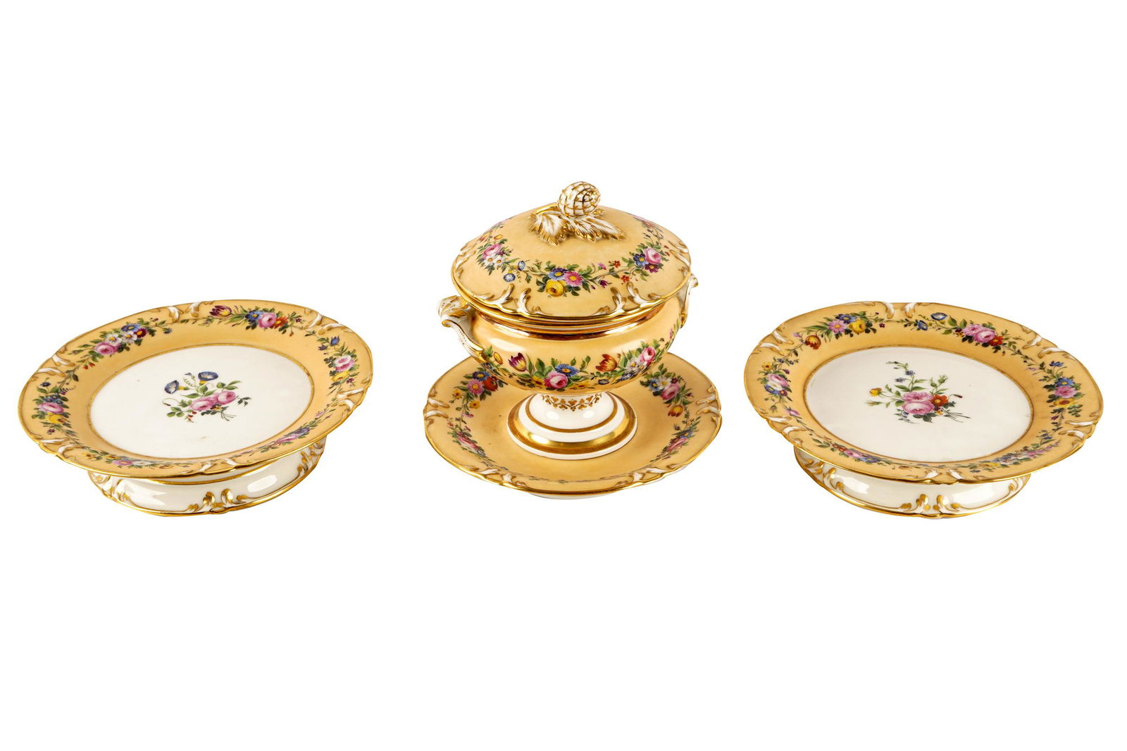 THREE PIECE PORCELAIN SERVING SET (1 of 7)