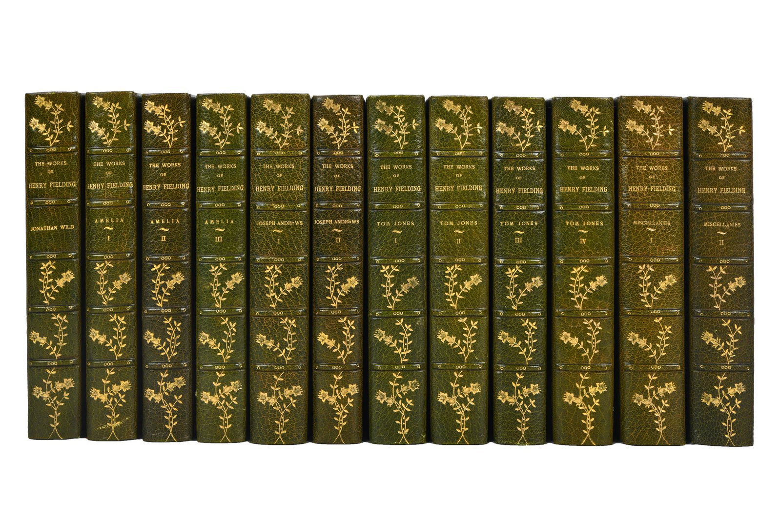 12 LEATHER-BOUND VOLUMES: HENRY FIELDING (1 of 7)