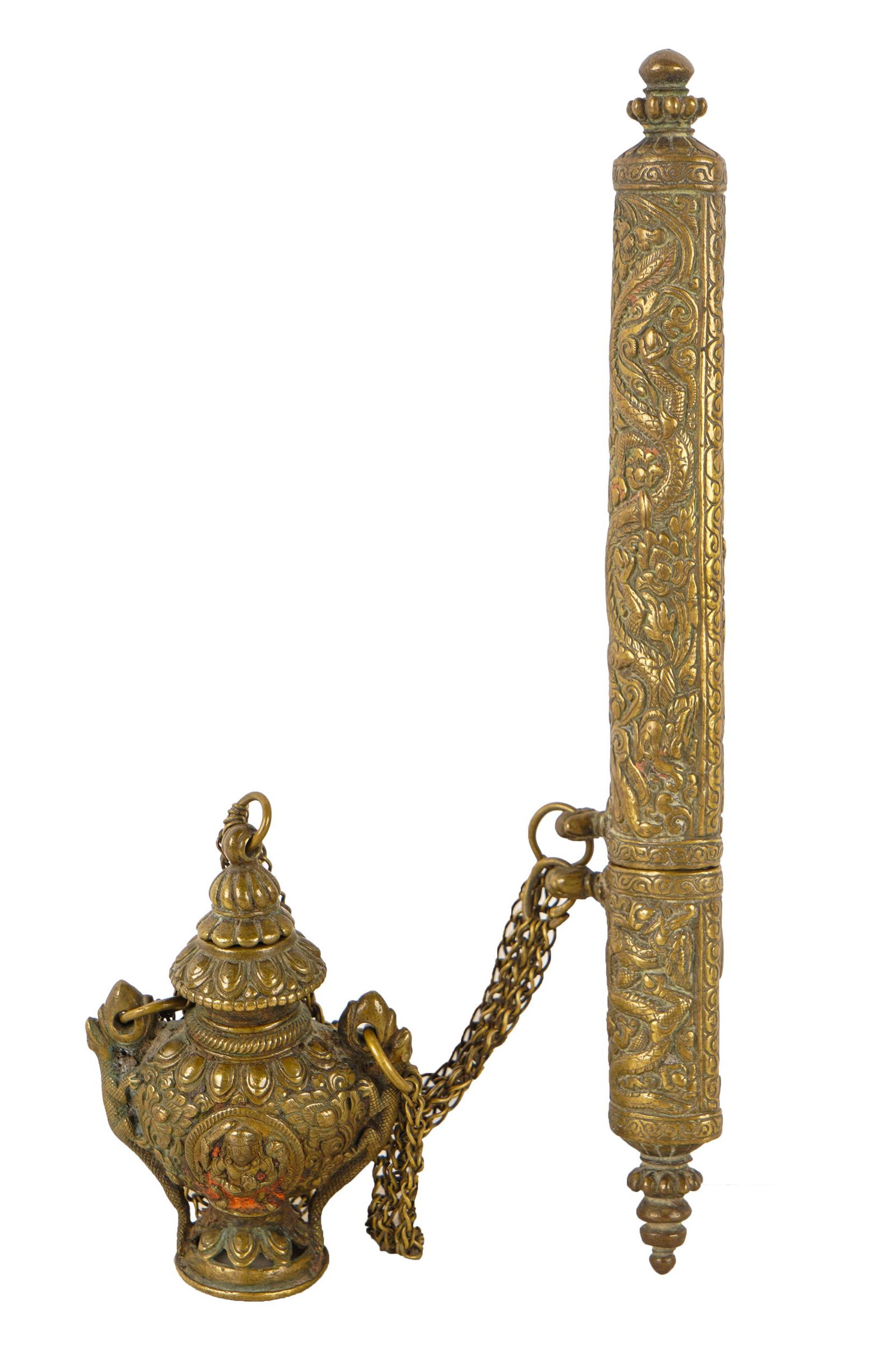 TWO TIBETAN BRONZE IMPLEMENTS (1 of 7)