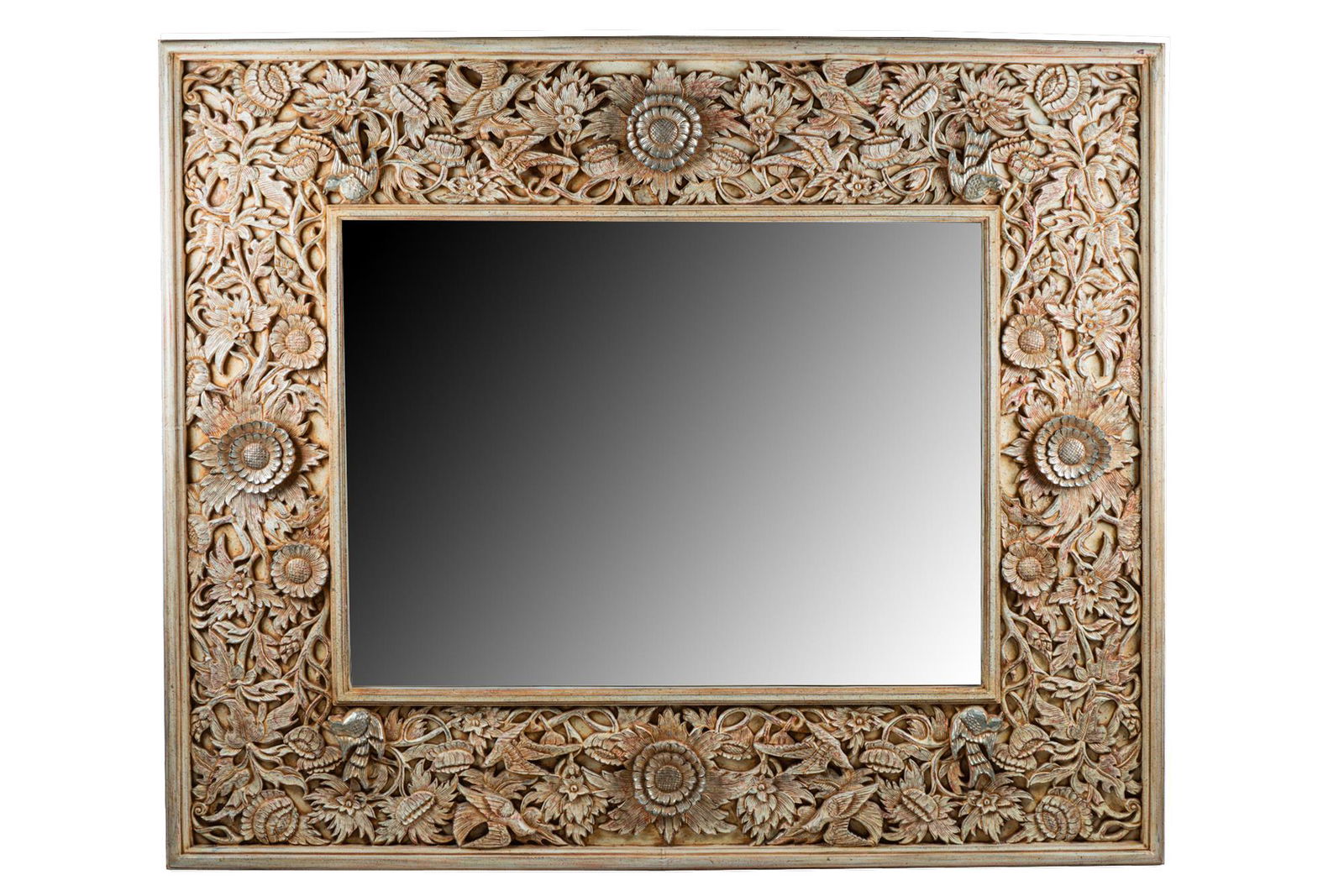 CONTEMPORARY CARVED & PAINTED MIRROR (1 of 9)