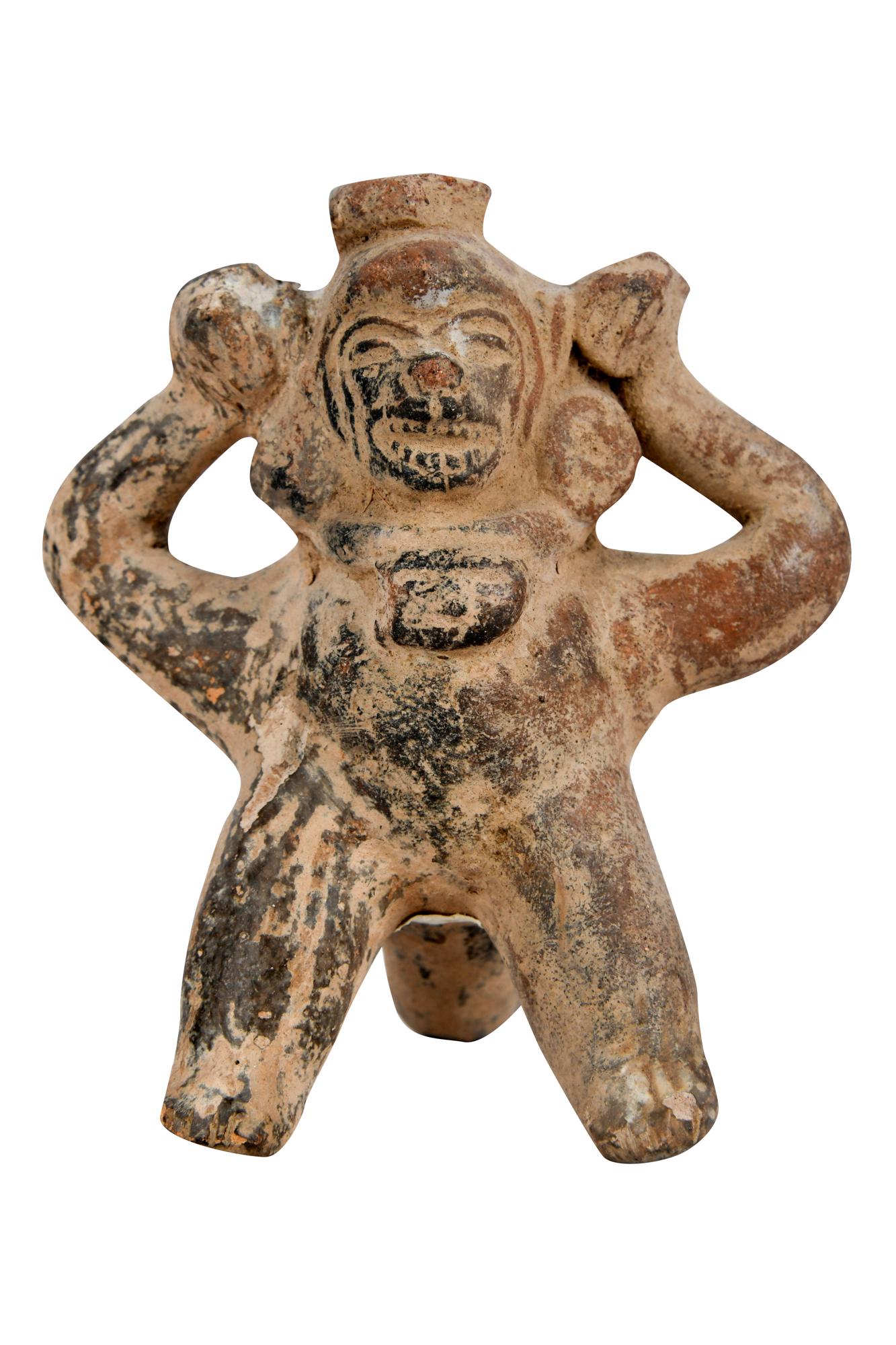 NAHUATL GUARDIAN KING PRIMITIVE POTTERY FIGURE (1 of 6)