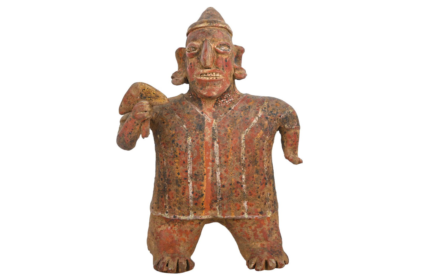 PRIMITIVE POLYCHROMED POTTERY FIGURE (1 of 8)