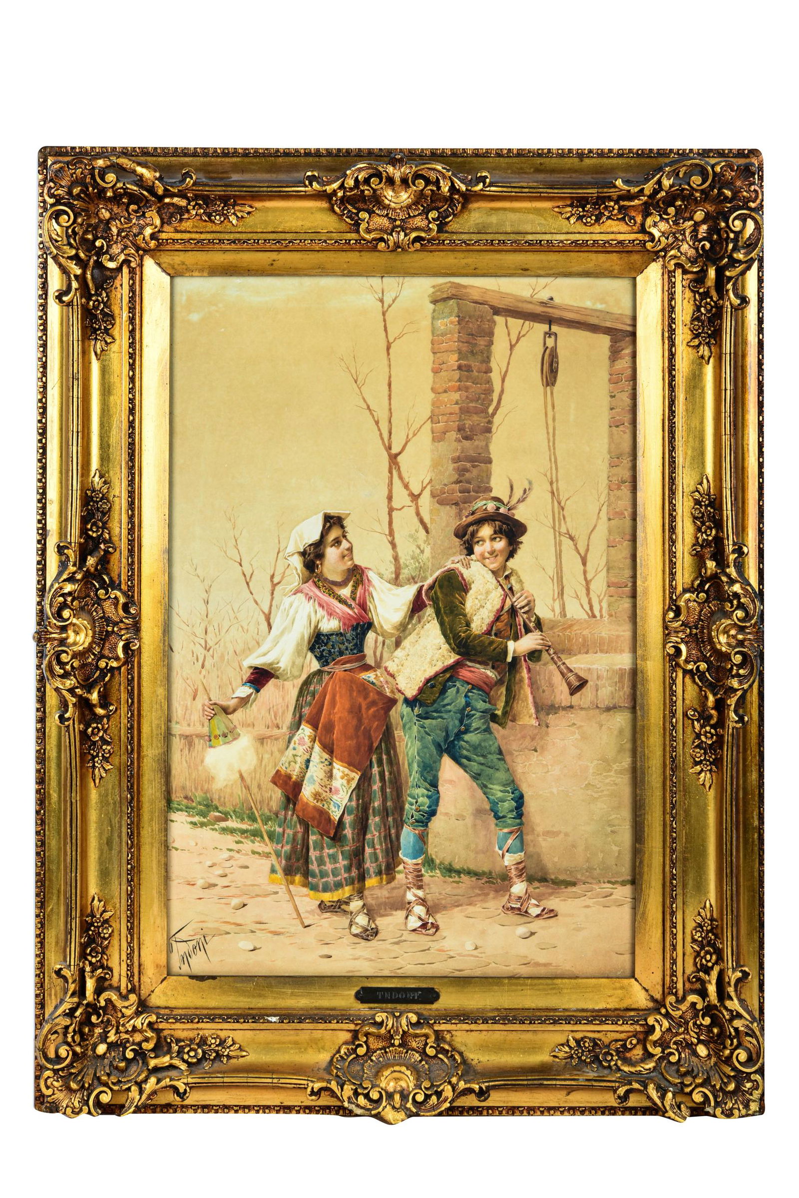 FILIPPO INDONI JR. (1842 - 1908): STROLLING COUPLE (1 of 9)