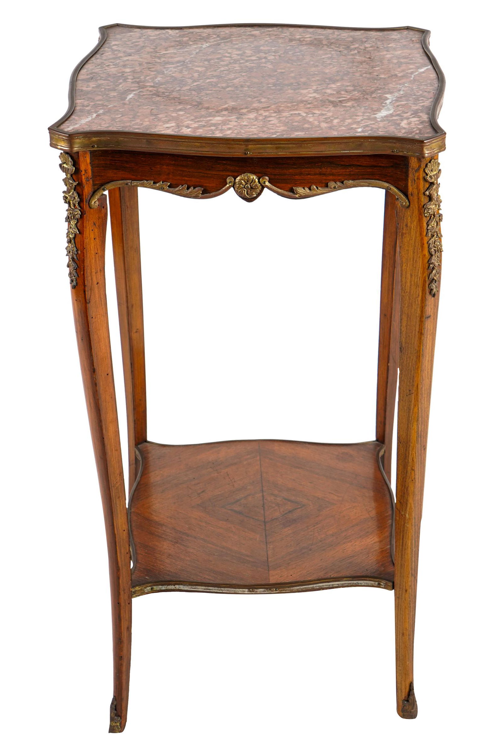 LOUIS XV STYLE ROUGE MARBLE-TOP STAND (1 of 6)