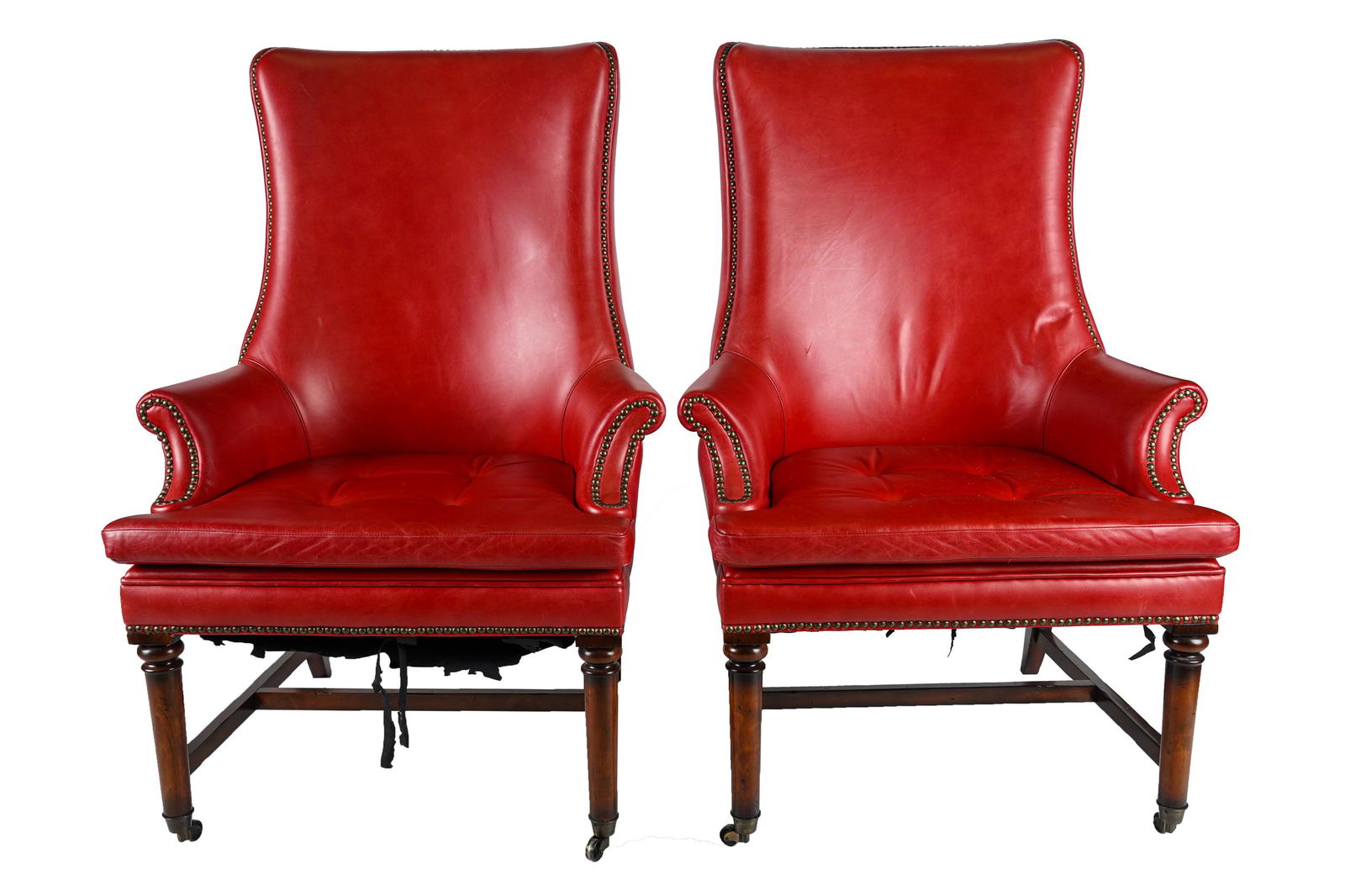 PAIR OF BARCLAY BUTERA GEORGIAN-STYLE WING CHAIRS (1 of 7)
