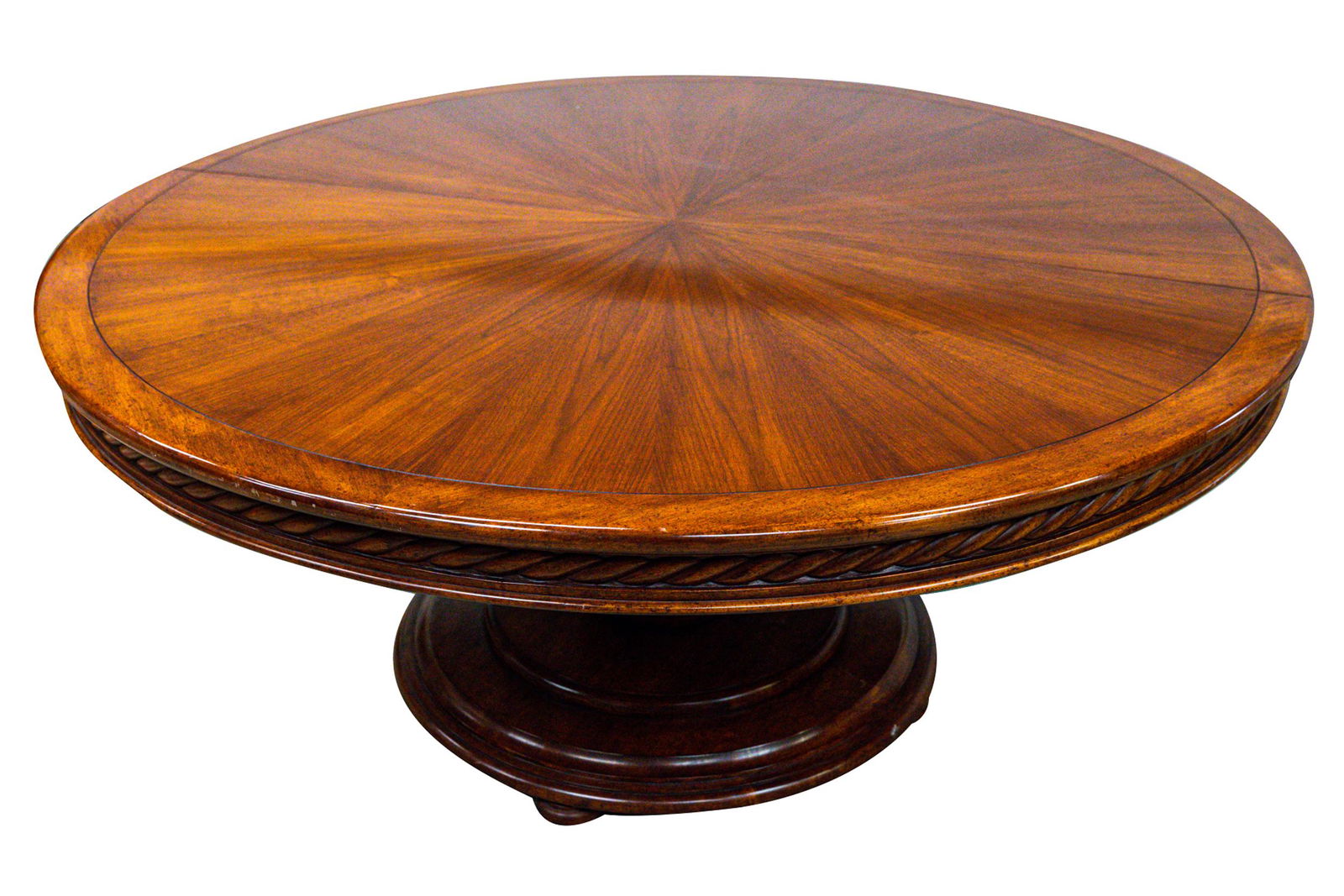 WALNUT PEDESTAL DINING TABLE (1 of 7)