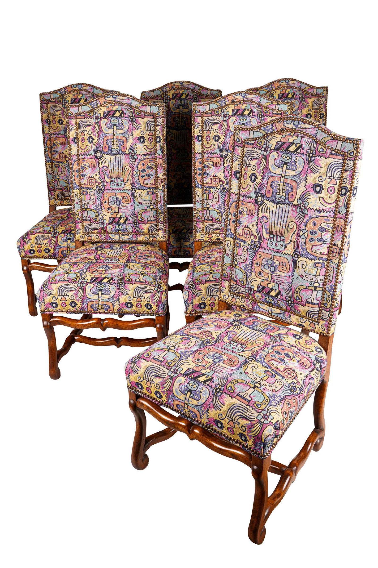 EIGHT BAROQUE-STYLE WALNUT DINING CHAIRS (1 of 7)