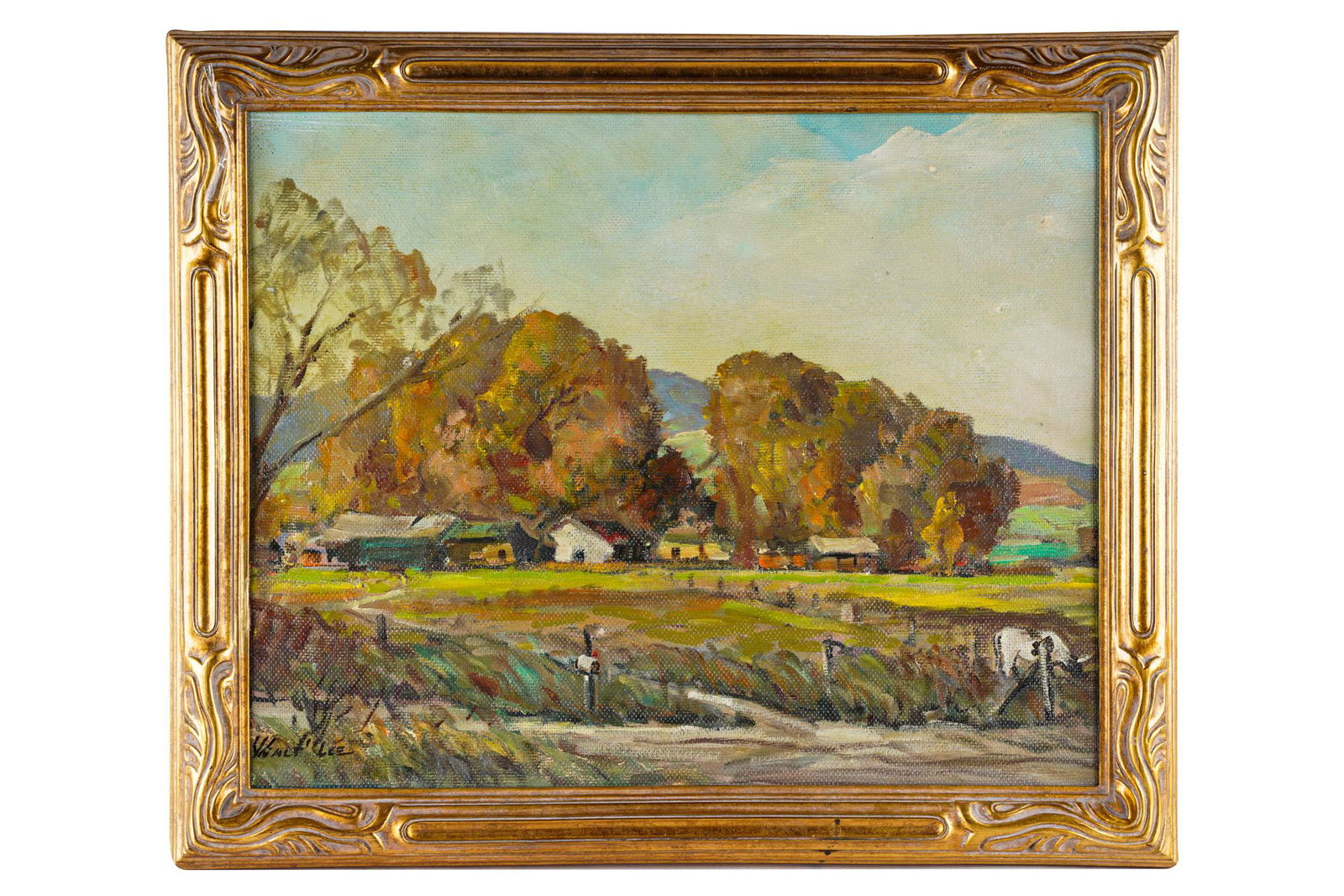 WALT LEE (1888 - 1980): "RURAL LANDSCAPE WITH HORSES" (1 of 10)