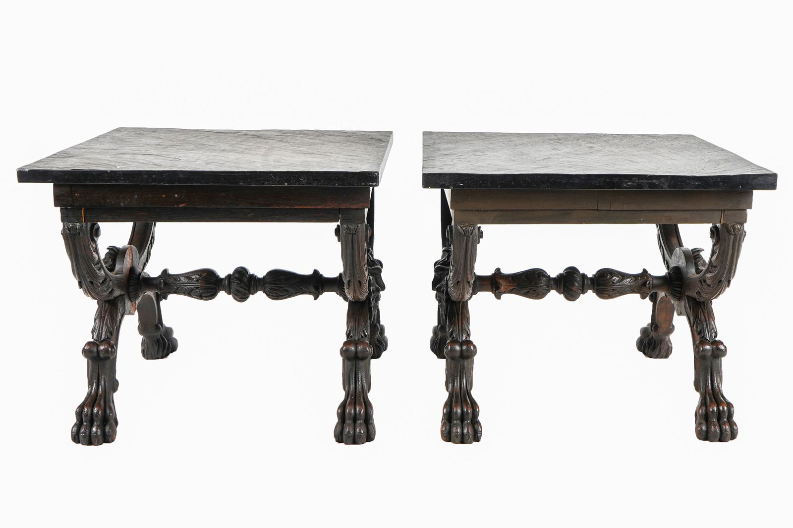 PAIR OF CARVED WOOD BENCHES (1 of 6)