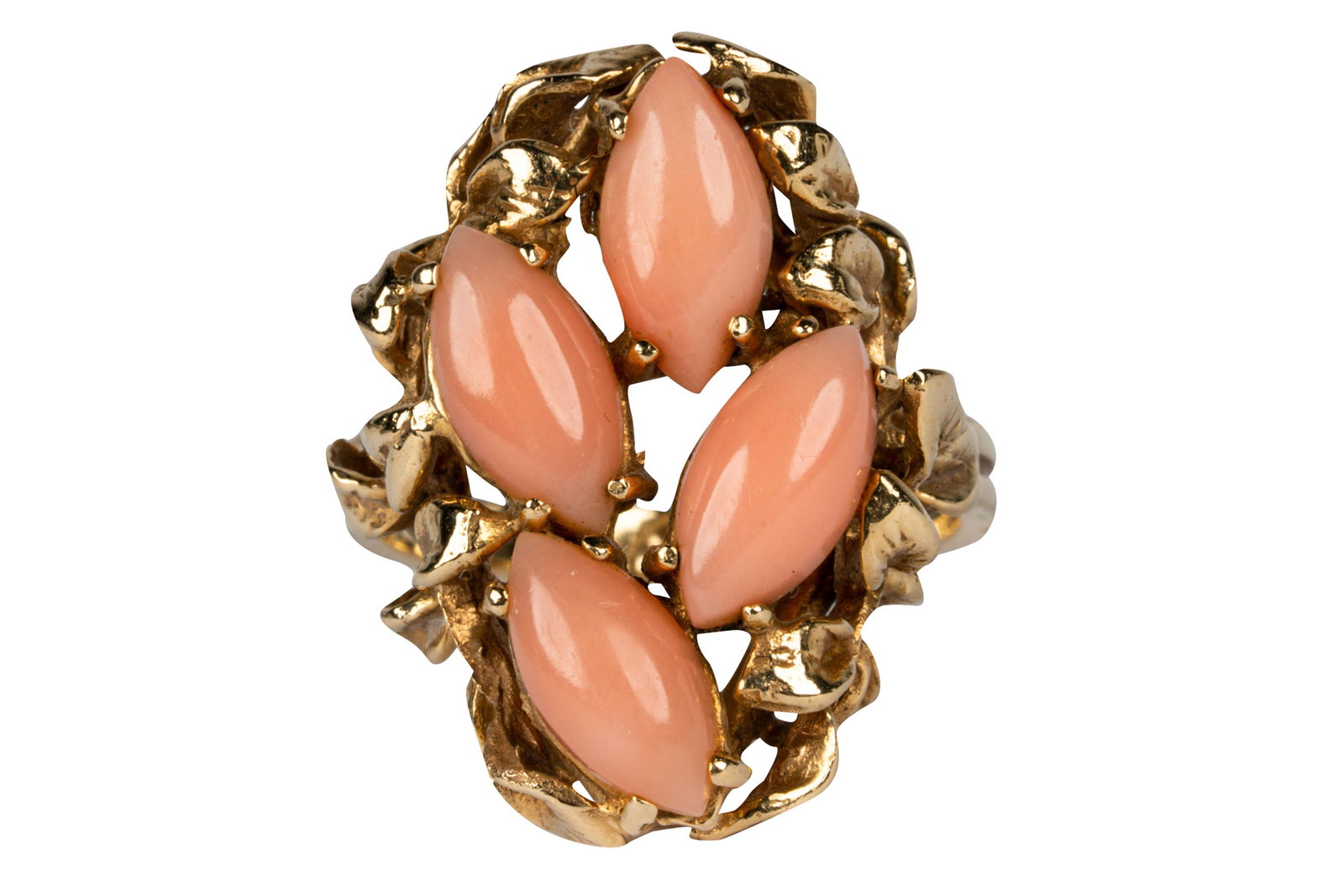 14 KARAT GOLD & CORAL CLUSTER RING (1 of 7)