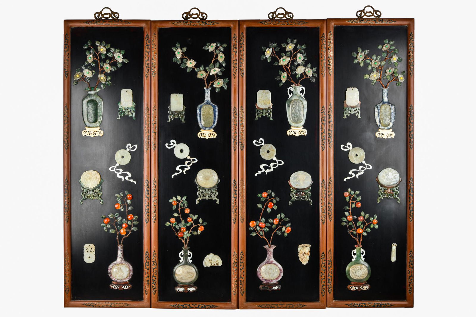 SET OF FOUR CHINESE INLAID PANELS (1 of 19)