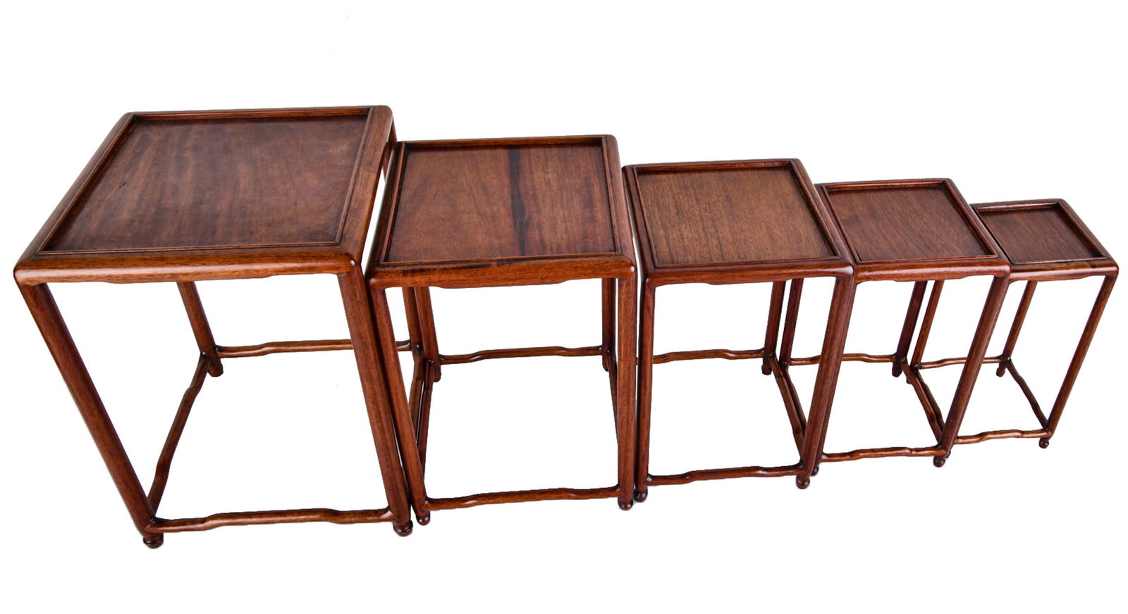 SET OF FIVE CHINESE HARDWOOD NESTING STANDS (1 of 11)