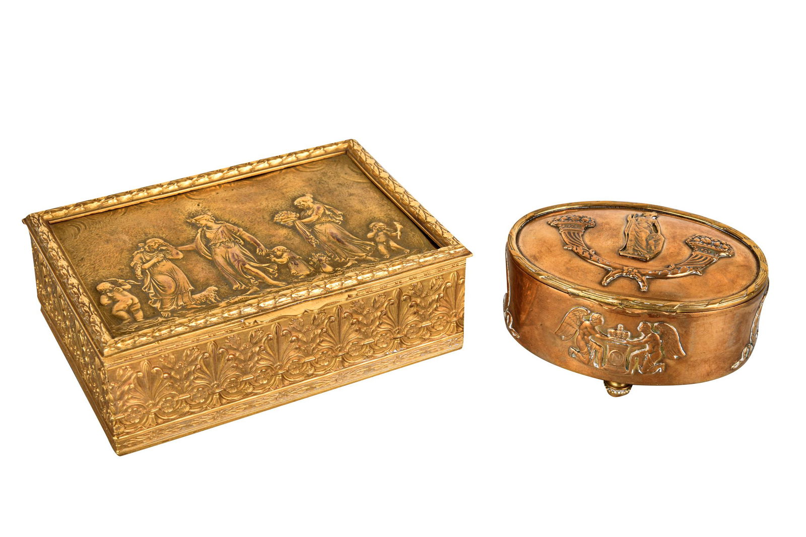 TWO ASSORTED FRENCH GILT BOXES (1 of 8)
