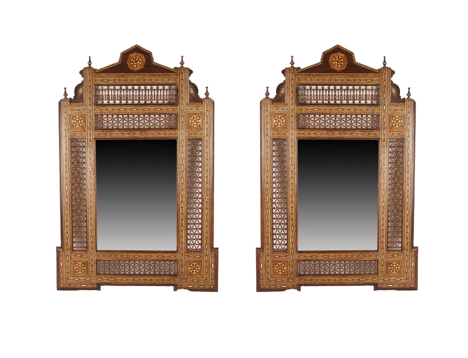 PAIR OF MOORISH STYLE INLAID MIRRORS (1 of 9)