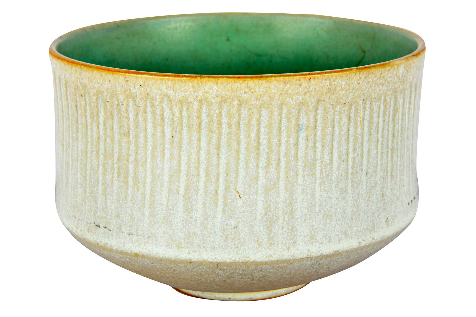 SAXBO DANISH POTTERY VASE: signed Saxbo Denmark underside Condition: with several dark scratches to inner rim of bowl 6 3/4 x 4 1/2 inches high