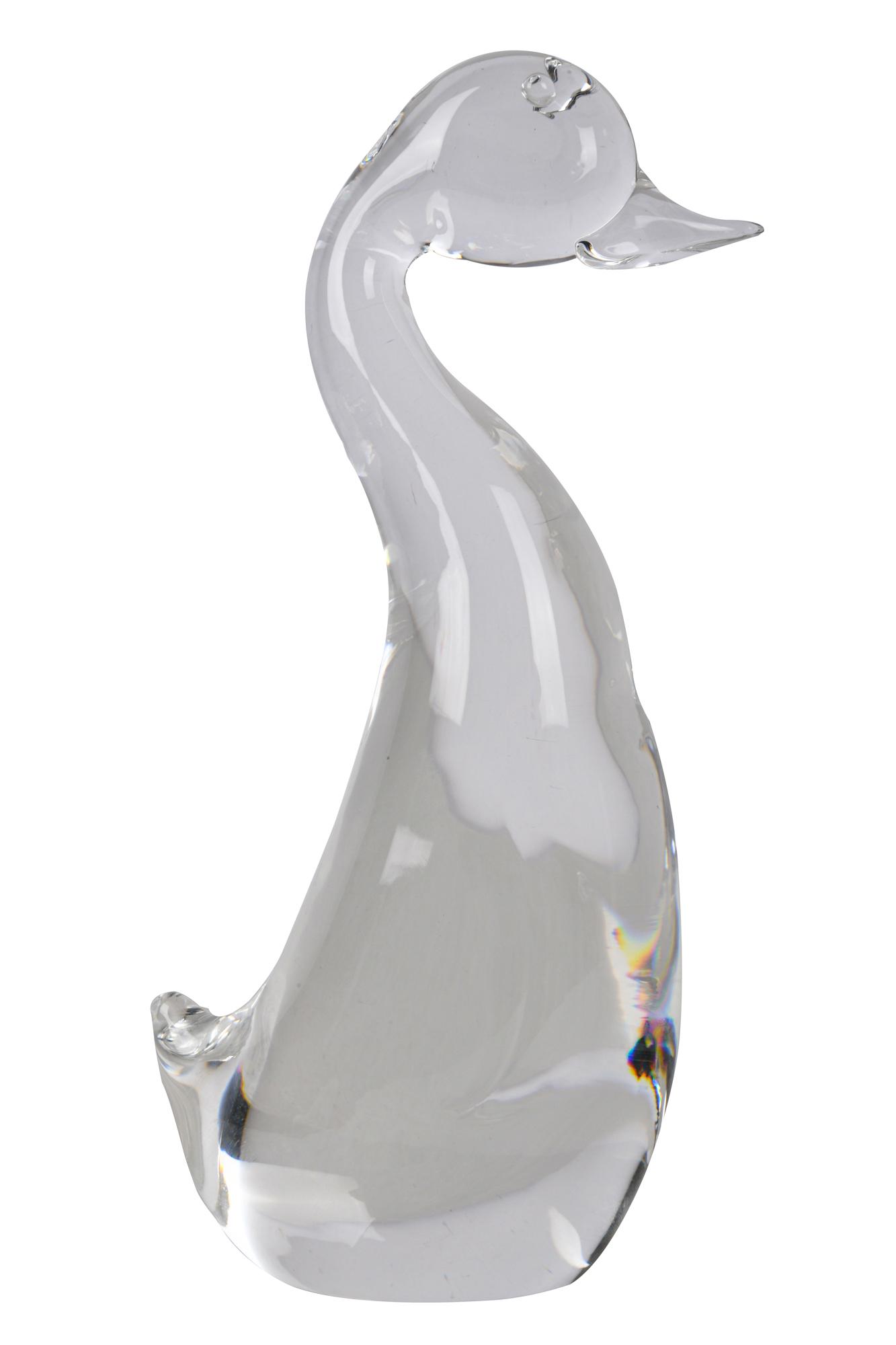 STEUBEN DUCK: signed underside Condition: with residue underside 8 1/2 inches high