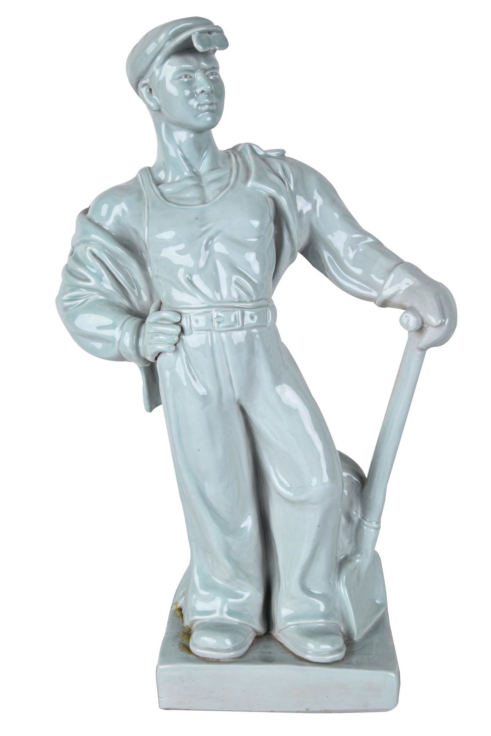 CHINESE CELADON-GLAZED CERAMIC FIGURE (1 of 9)