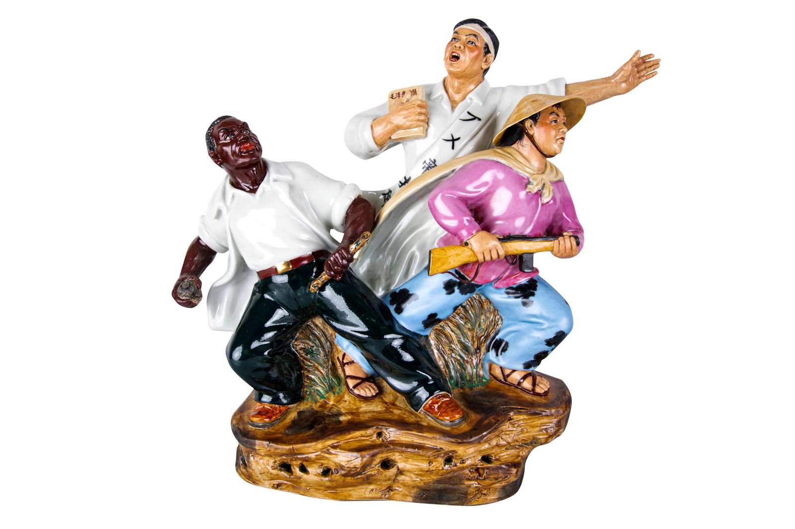 CHINESE GLAZED CERAMIC FIGURAL GROUP (1 of 9)