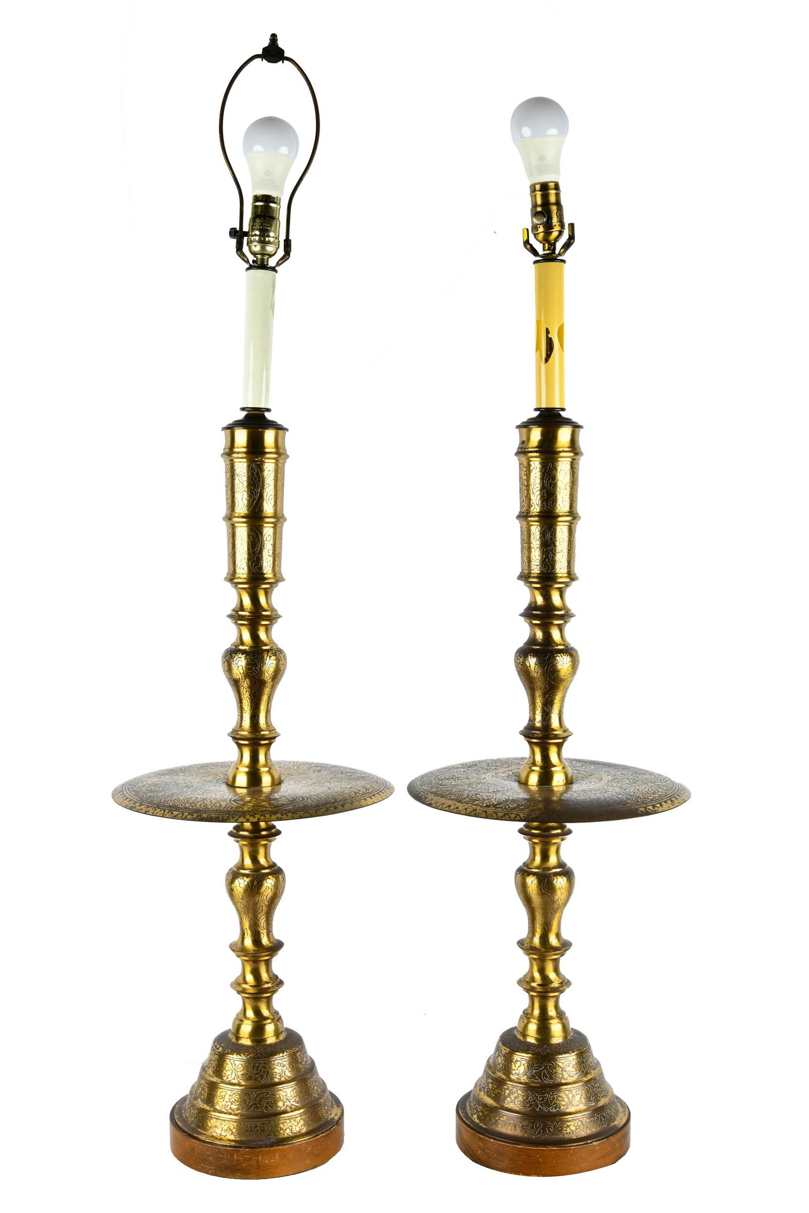 PAIR OF PERSIAN BRASS CANDLESTICKS (1 of 11)