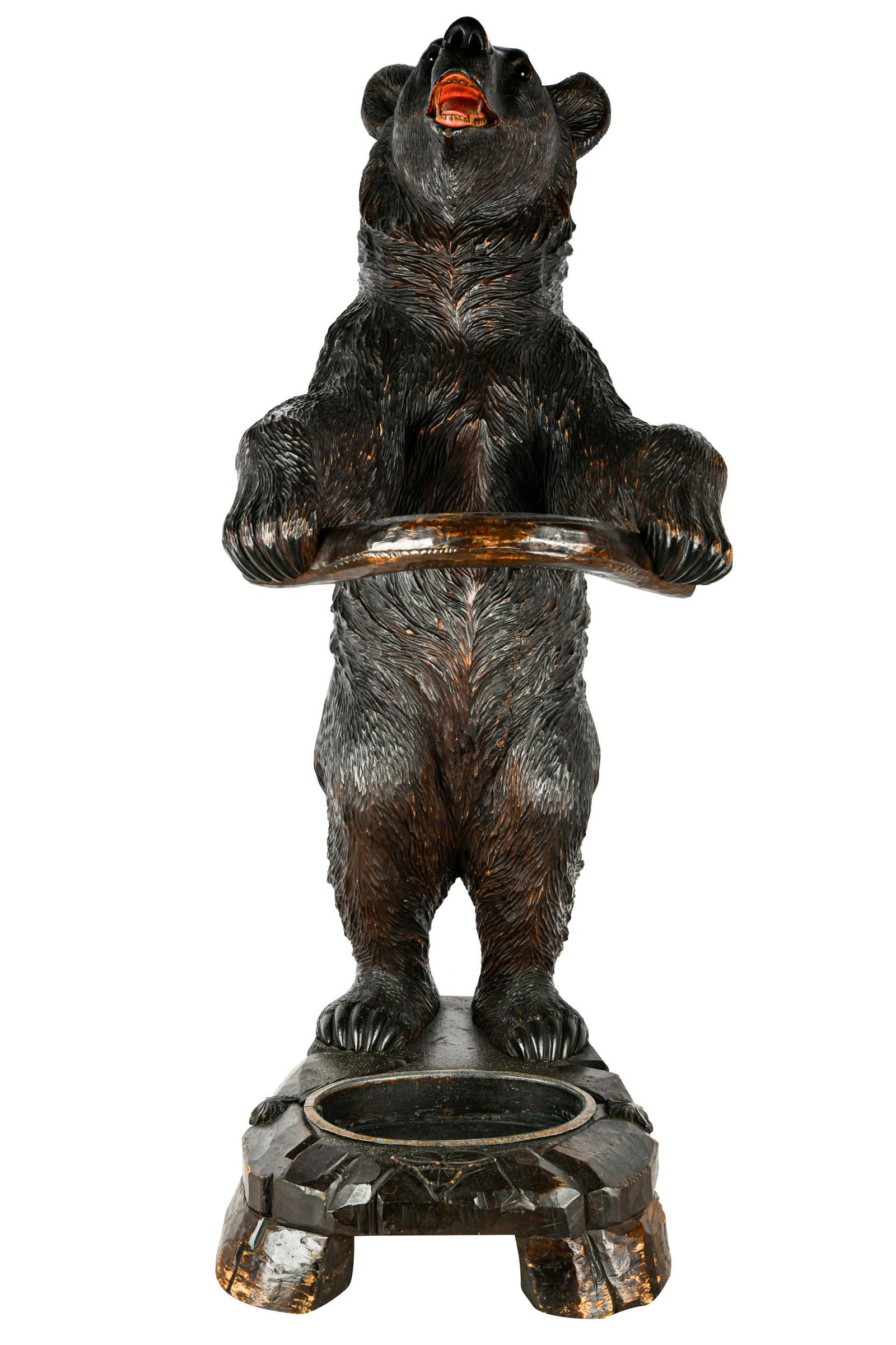 BLACK FOREST CARVED BEAR UMBRELLA STAND (1 of 7)