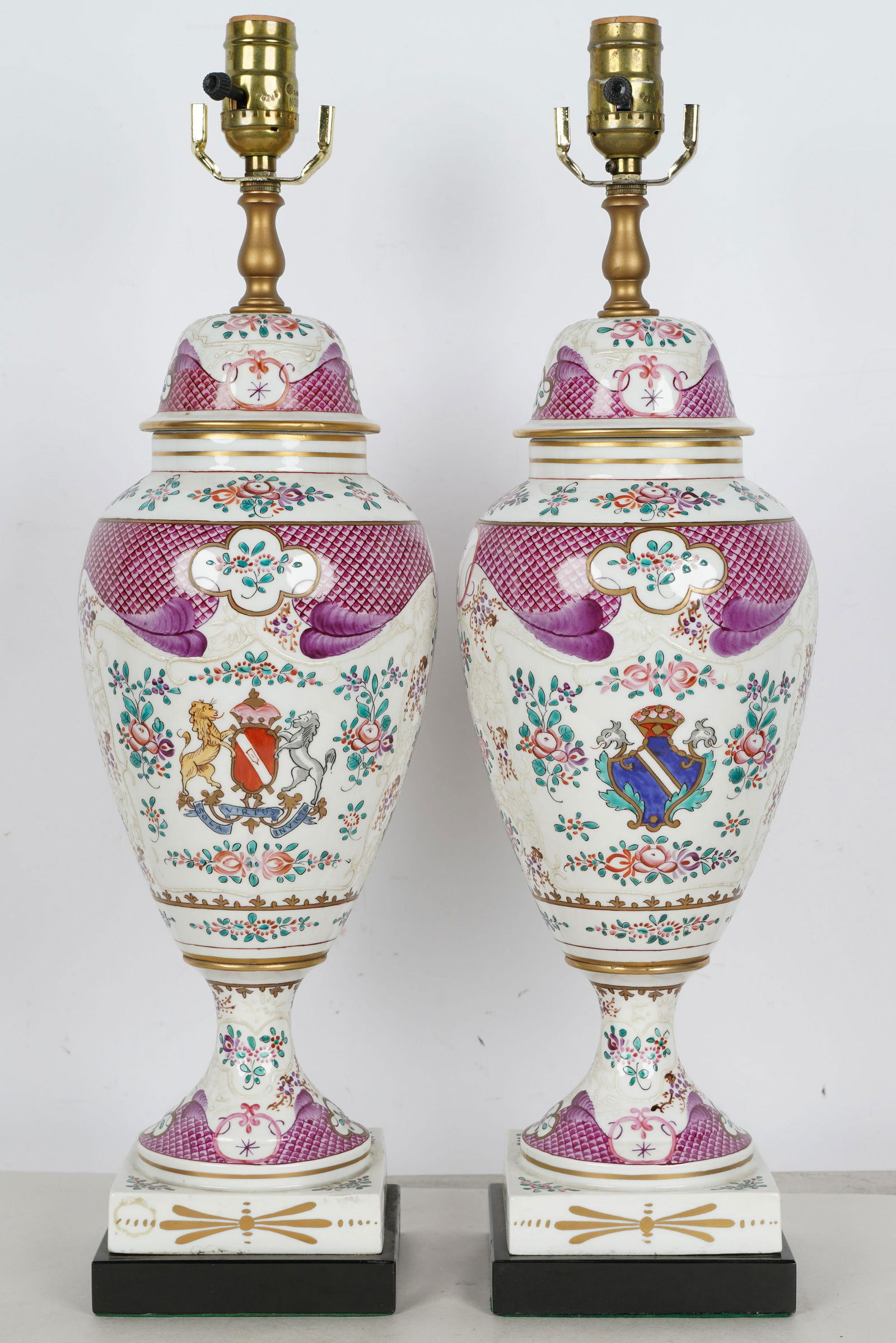 PAIR OF PORCELAIN COVERED URNS (1 of 11)