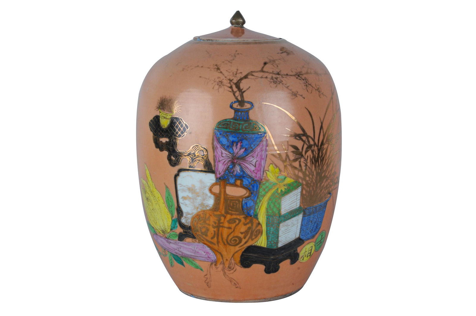 CHINESE PORCELAIN COVERED GINGER JAR (1 of 8)