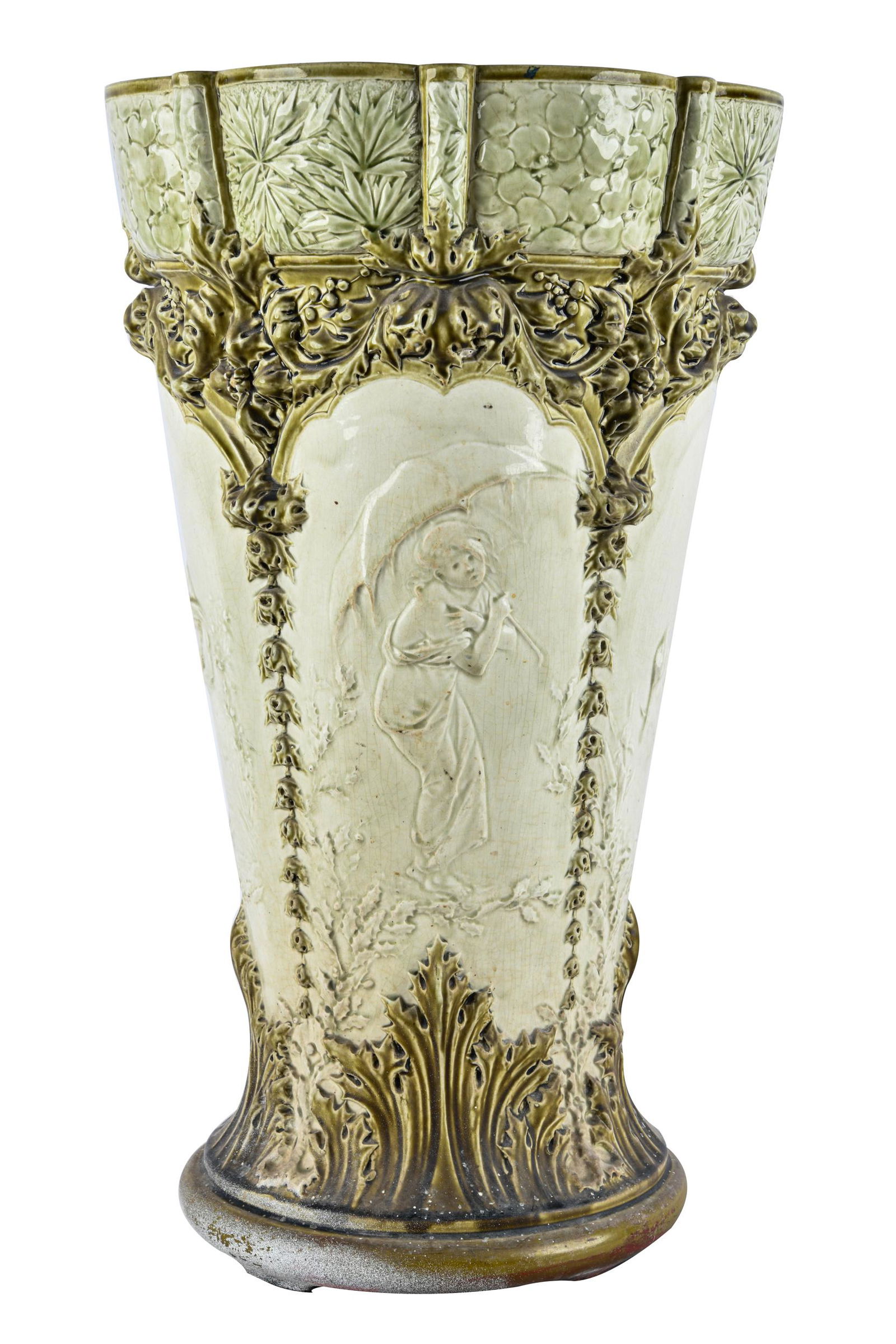 FRENCH MAJOLICA UMBRELLA STAND (1 of 8)