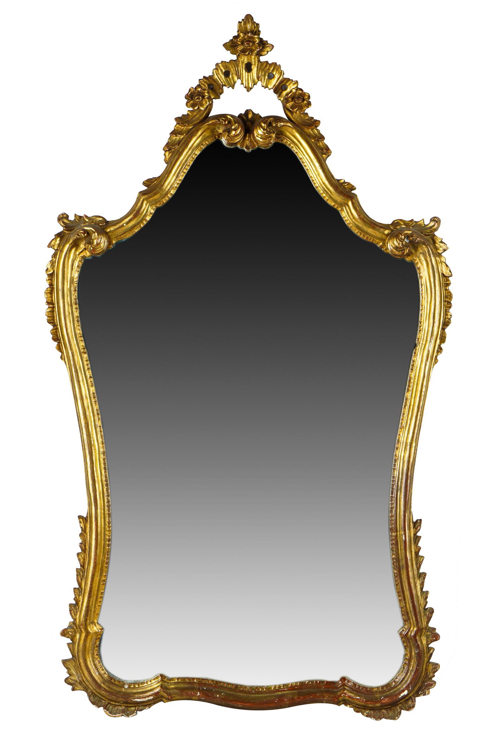 ITALIAN ROCOCO STYLE CARVED GILTWOOD WALL MIRROR (1 of 7)