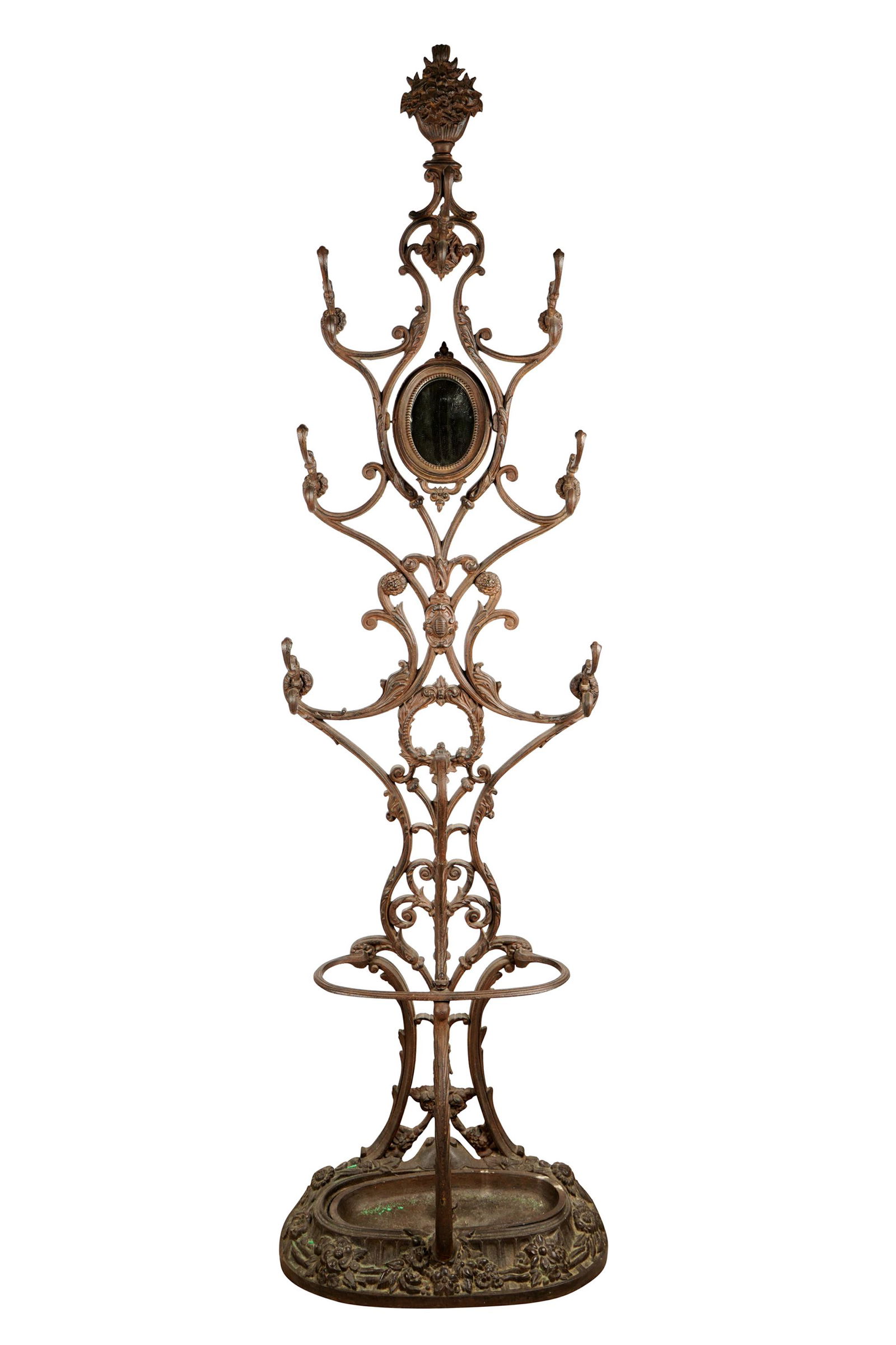VICTORIAN CAST IRON HALL TREE (1 of 10)