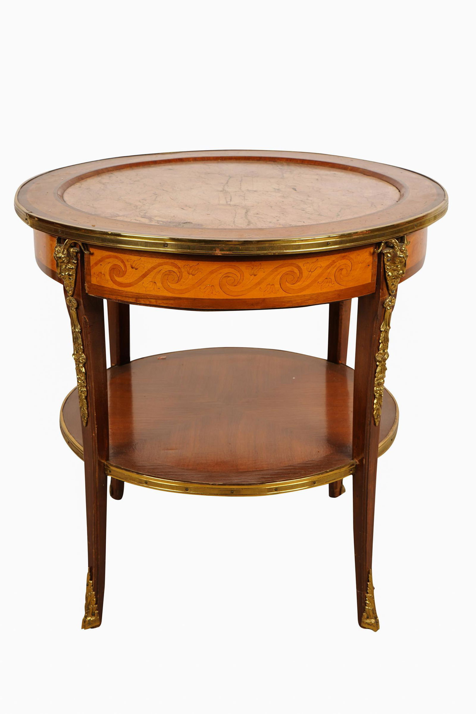 NEOCLASSIC STYLE MARBLE-INSET GUERIDON (1 of 8)