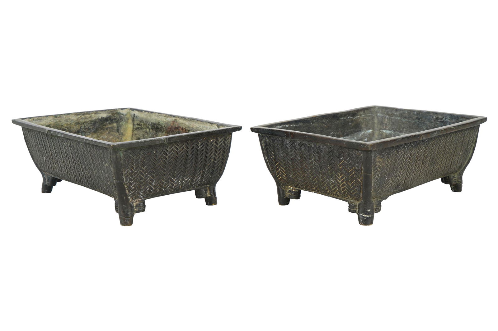 PAIR OF JAPANESE BRONZE PLANTERS (1 of 9)