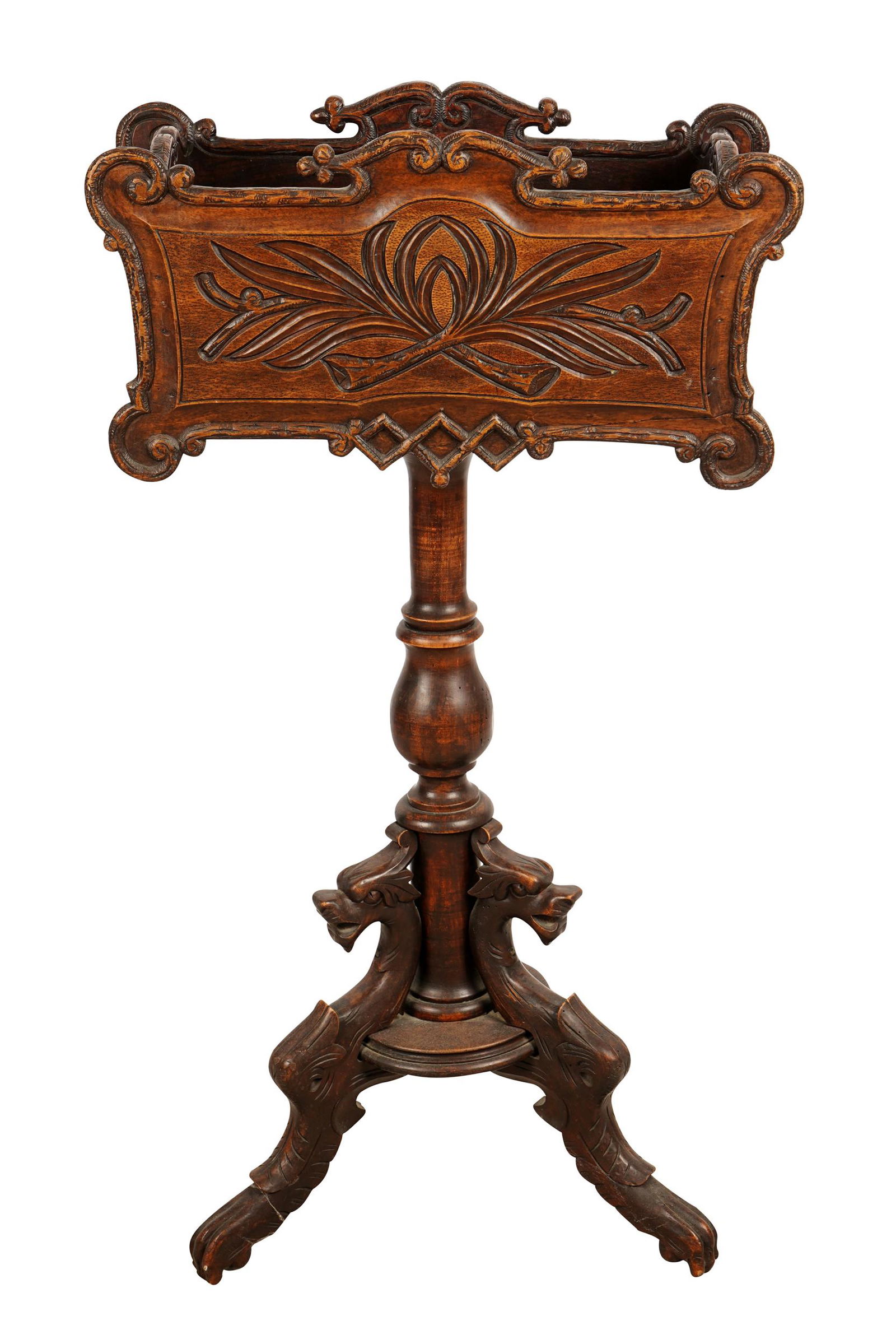FRENCH RENAISSANCE STYLE CARVED OAK JARDINIERE (1 of 8)