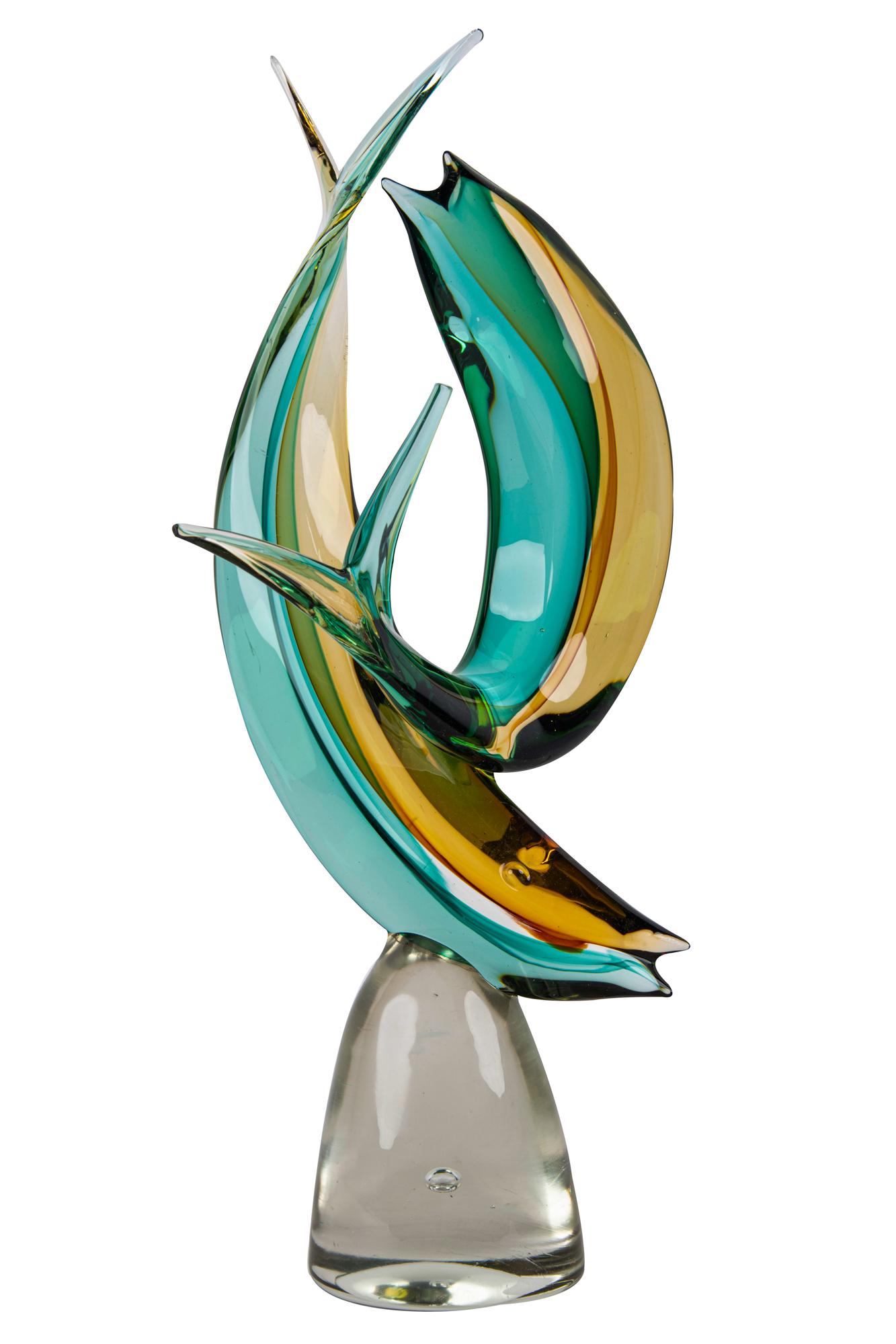 ITALIAN MODERN COLORED GLASS SCULPTURE (1 of 11)