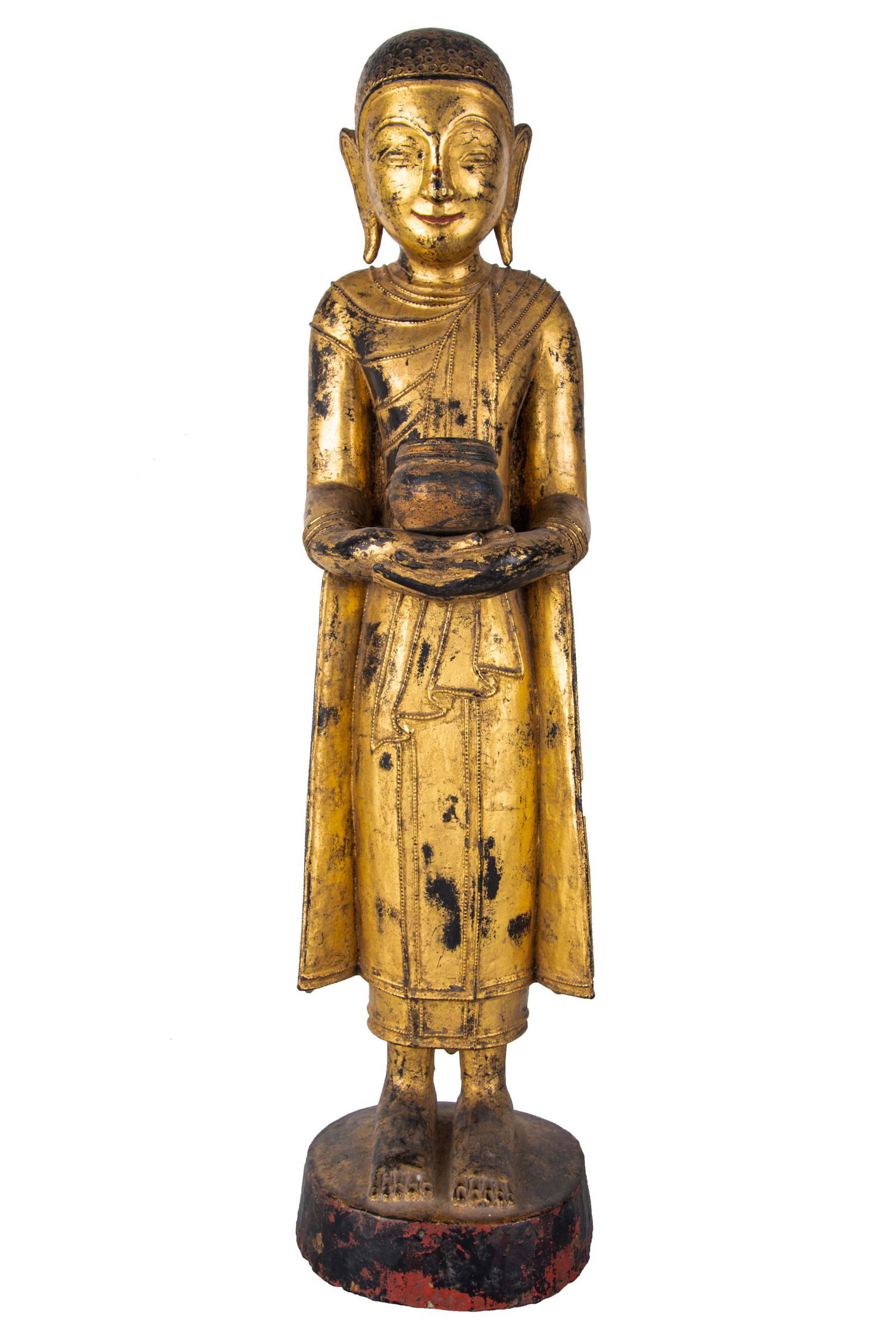 SOUTHEAST ASIAN CARVED GILTWOOD  FIGURE (1 of 8)