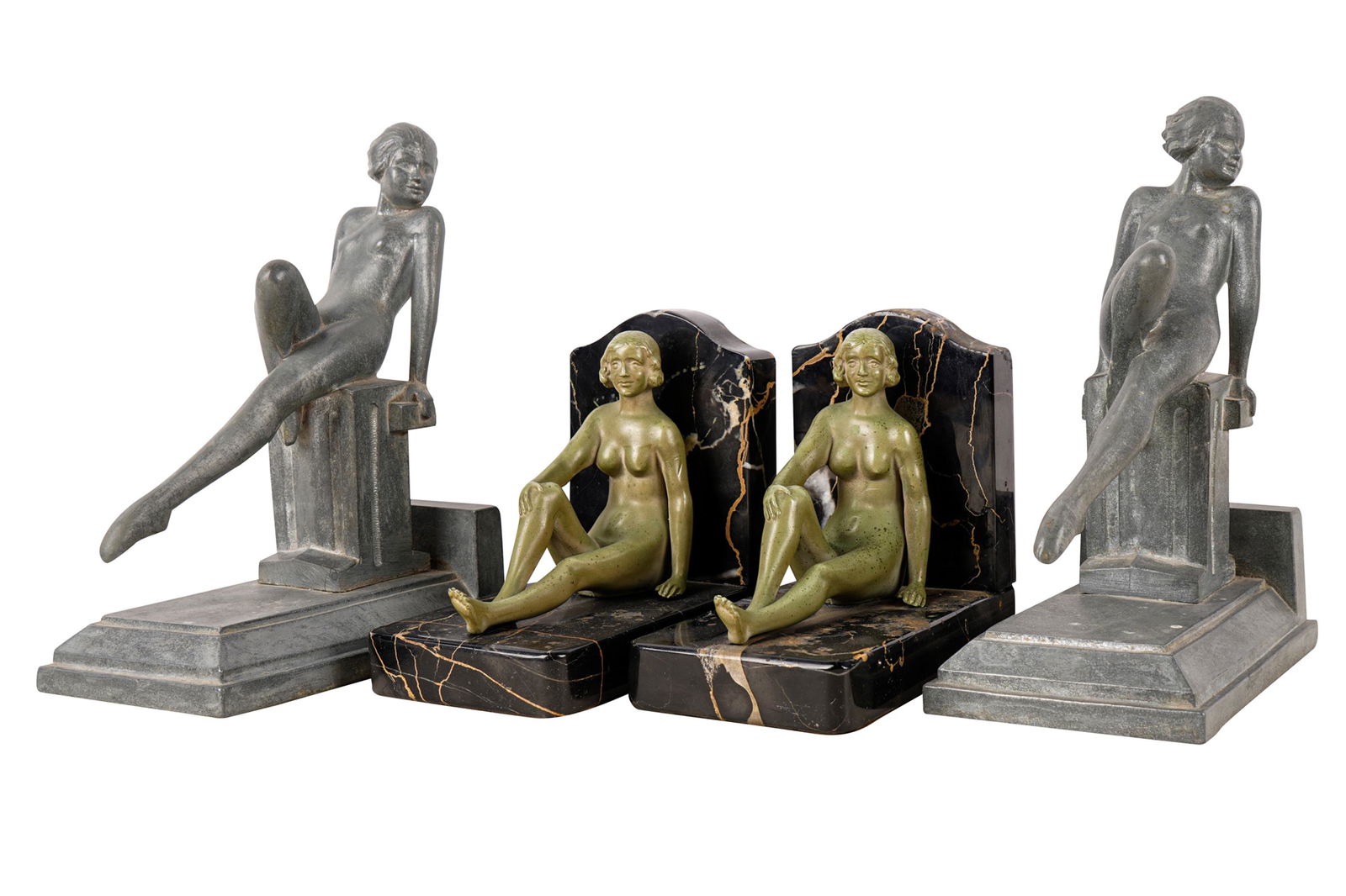 TWO PAIRS OF ART DECO BOOKENDS (1 of 8)