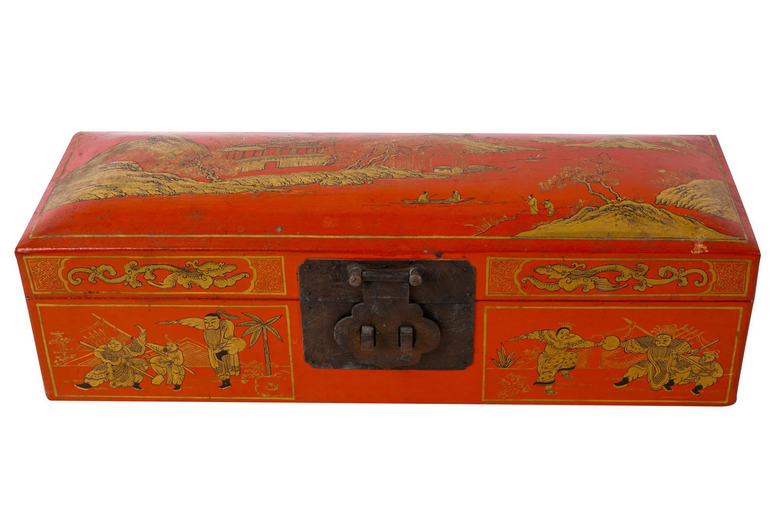 CHINESE RED & GILT LACQUERED BOX (1 of 9)